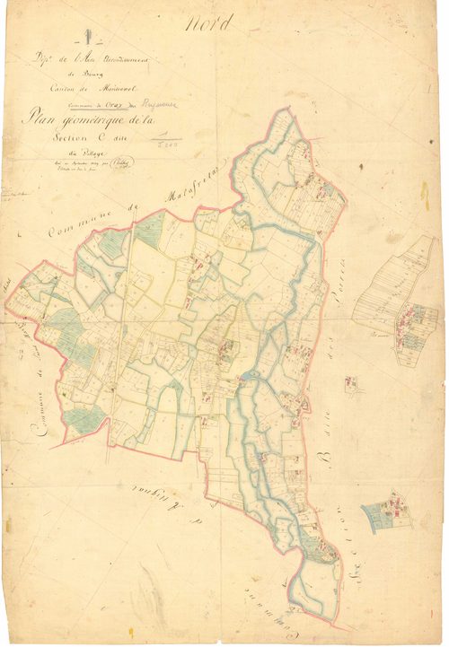 Cras-sur-Reyssouze (Bresse Vallons, Ain, France ; ancienne commune) - 3 P 5633 - 3 P 5633 -  Feuille 1  (1809)