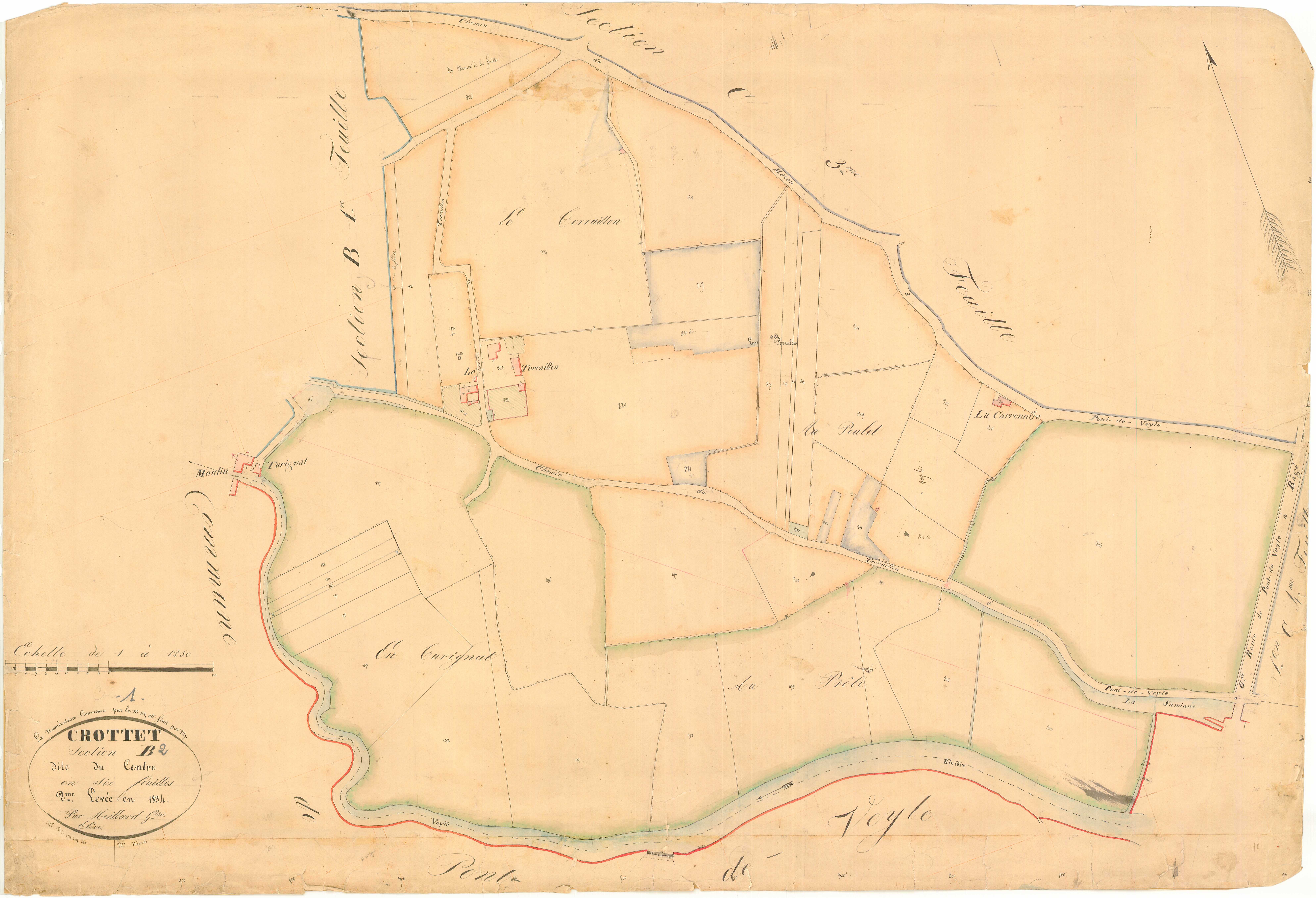 Crottet - 3 P 5667 - 3 P 5667 -  Feuille 2  (1834)