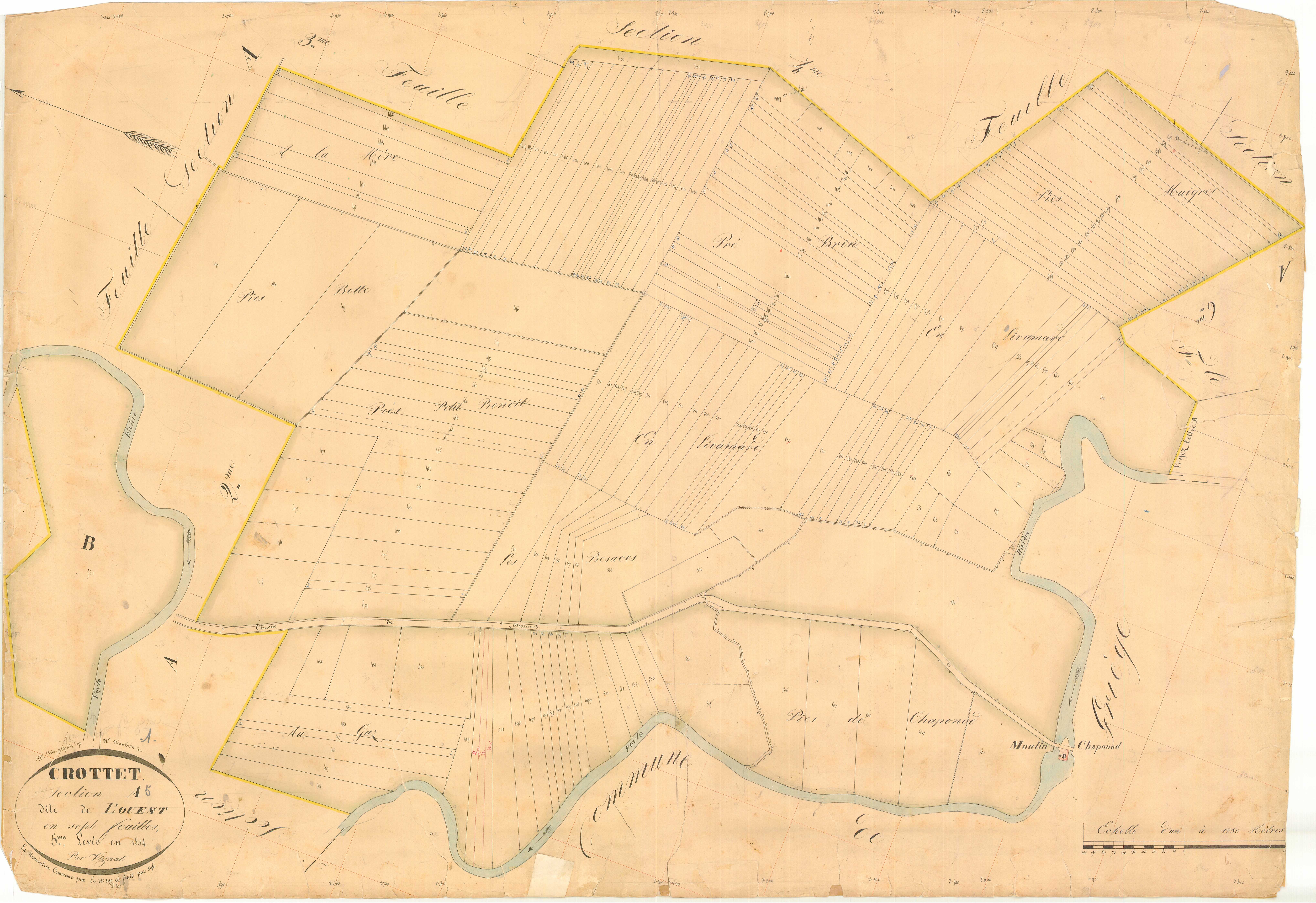 Crottet - 3 P 5663 - 3 P 5663 -  Feuille 5  (1834)