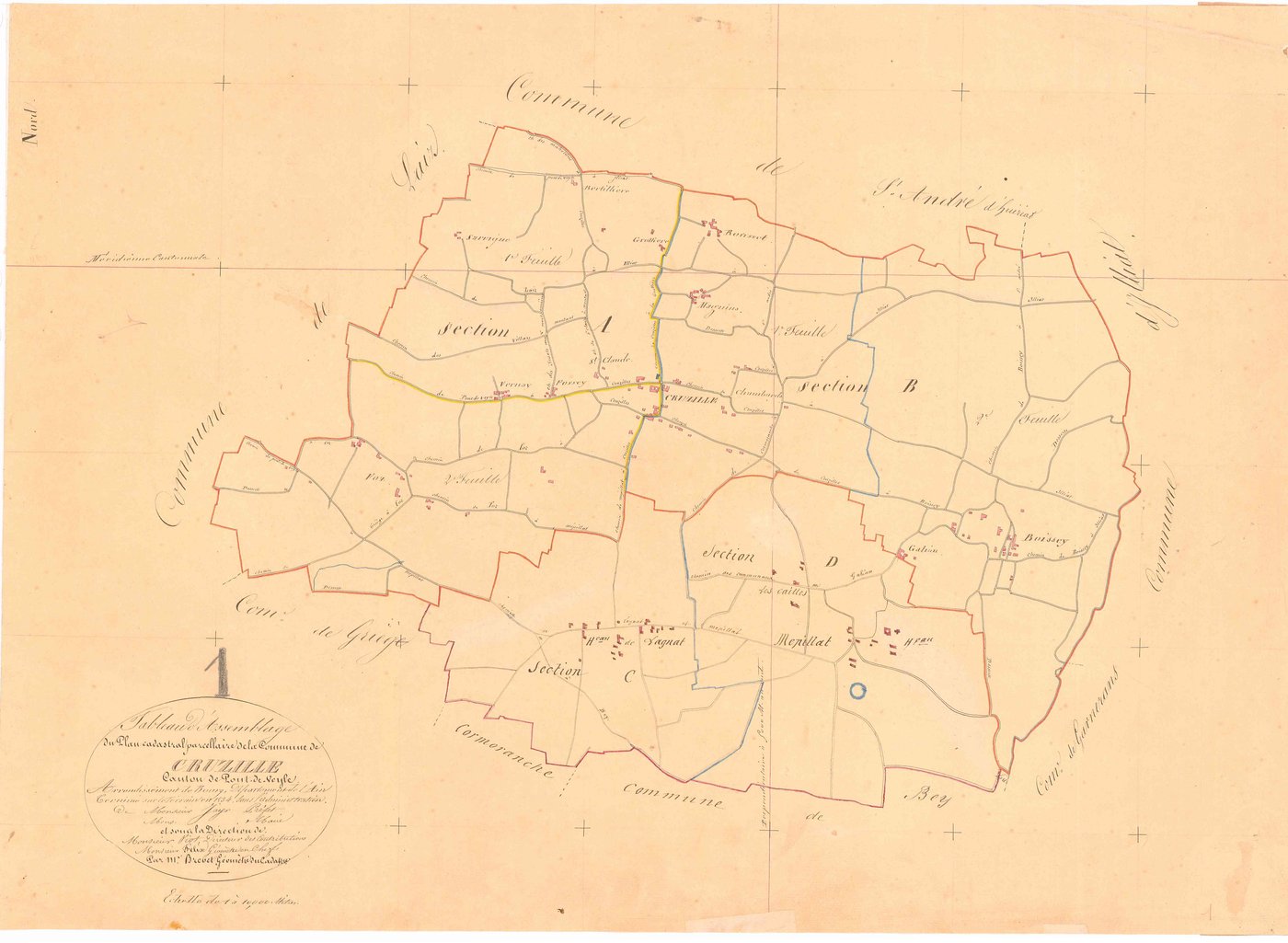Cruzilles - 3 P 5703 - 3 P 5703 -  Tableau d'assemblage  (1834)