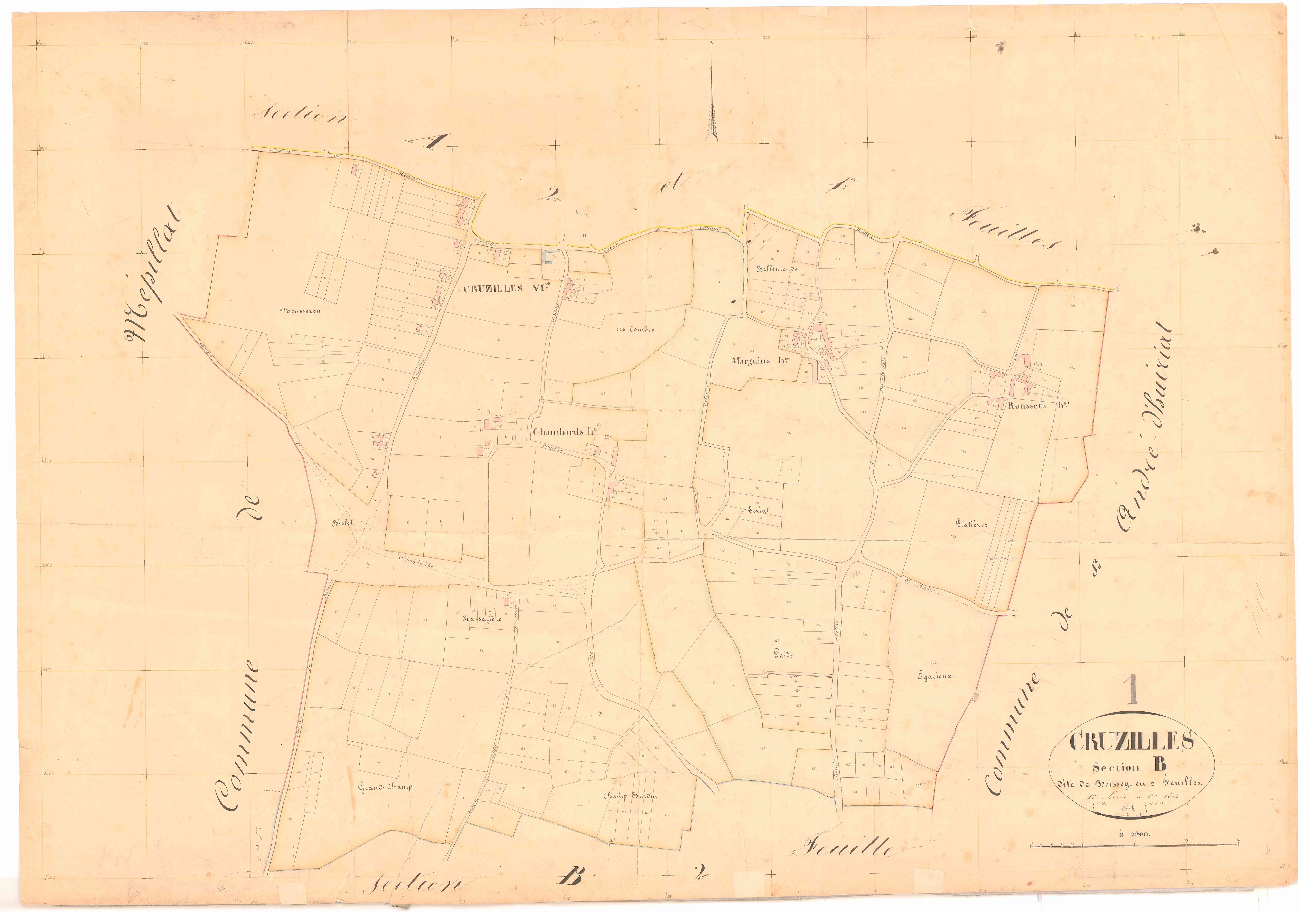 Cruzilles - 3 P 5706 - 3 P 5706 -  Feuille 1  (1834)