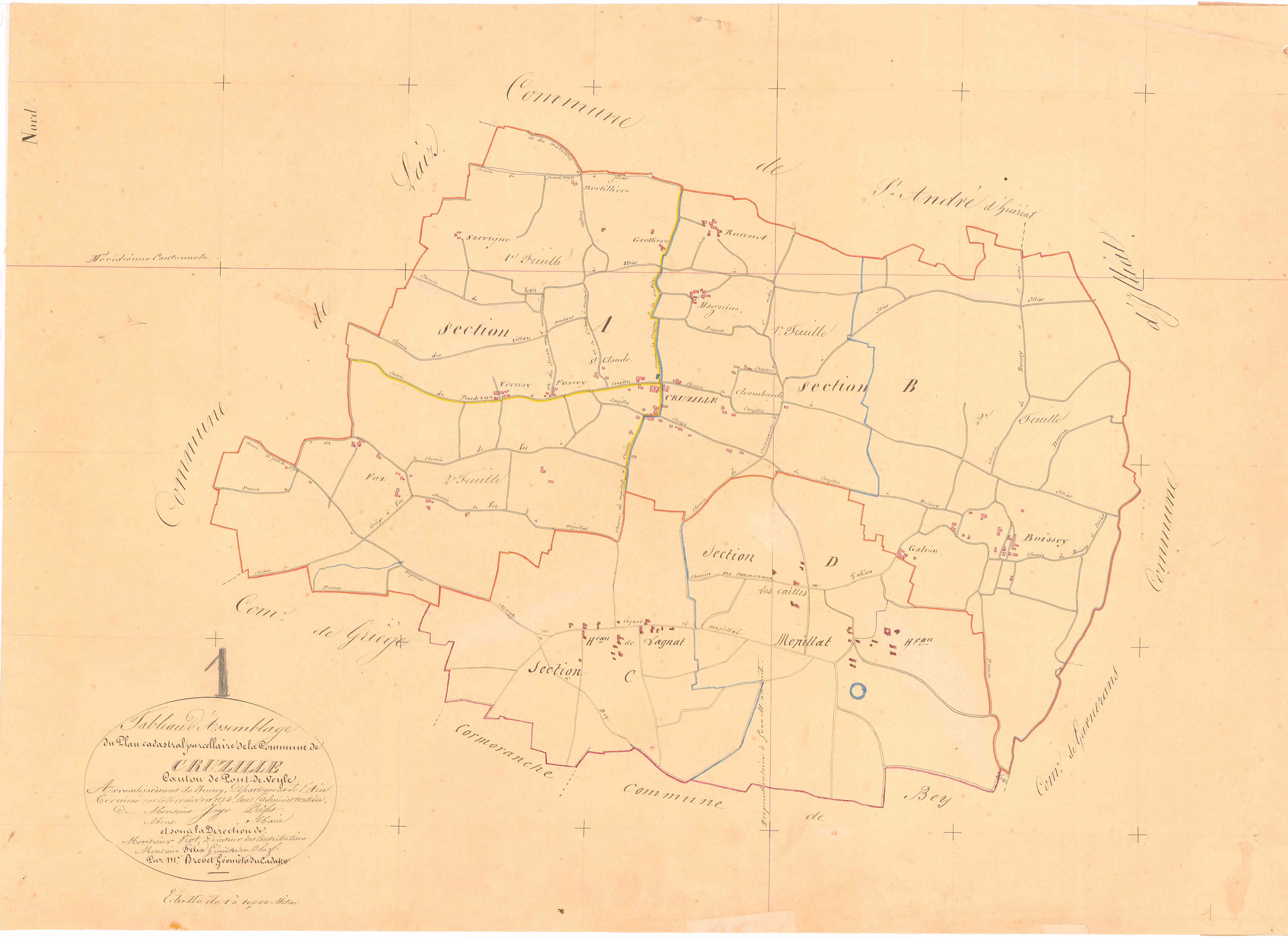 Cruzilles - 3 P 5703 - 3 P 5703 -  Tableau d'assemblage  (1834)
