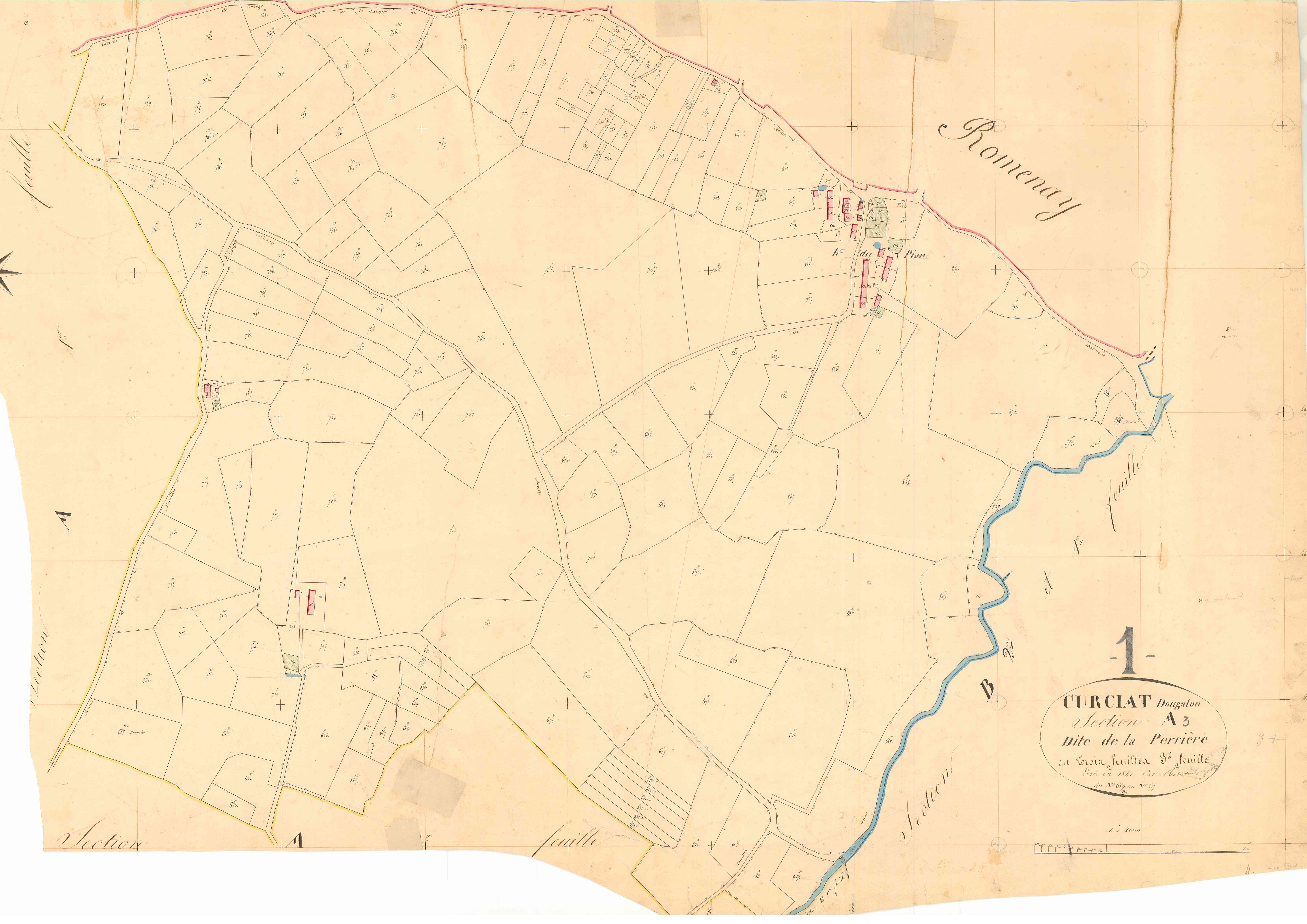 Curciat-Dongalon - 3 P 5752 - 3 P 5752 -  Feuille 3  (1842)