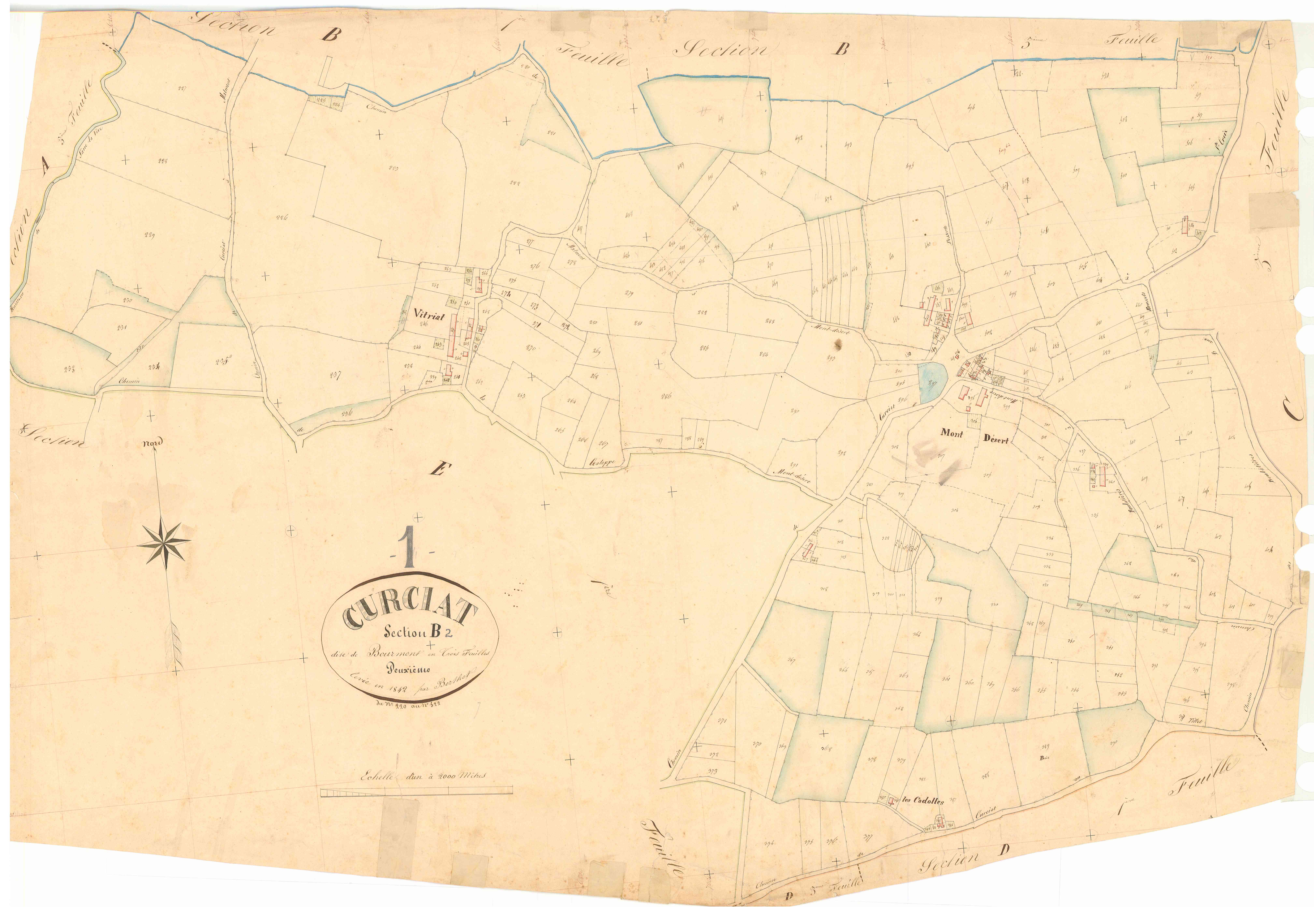 Curciat-Dongalon - 3 P 5754 - 3 P 5754 -  Feuille 2  (1842)