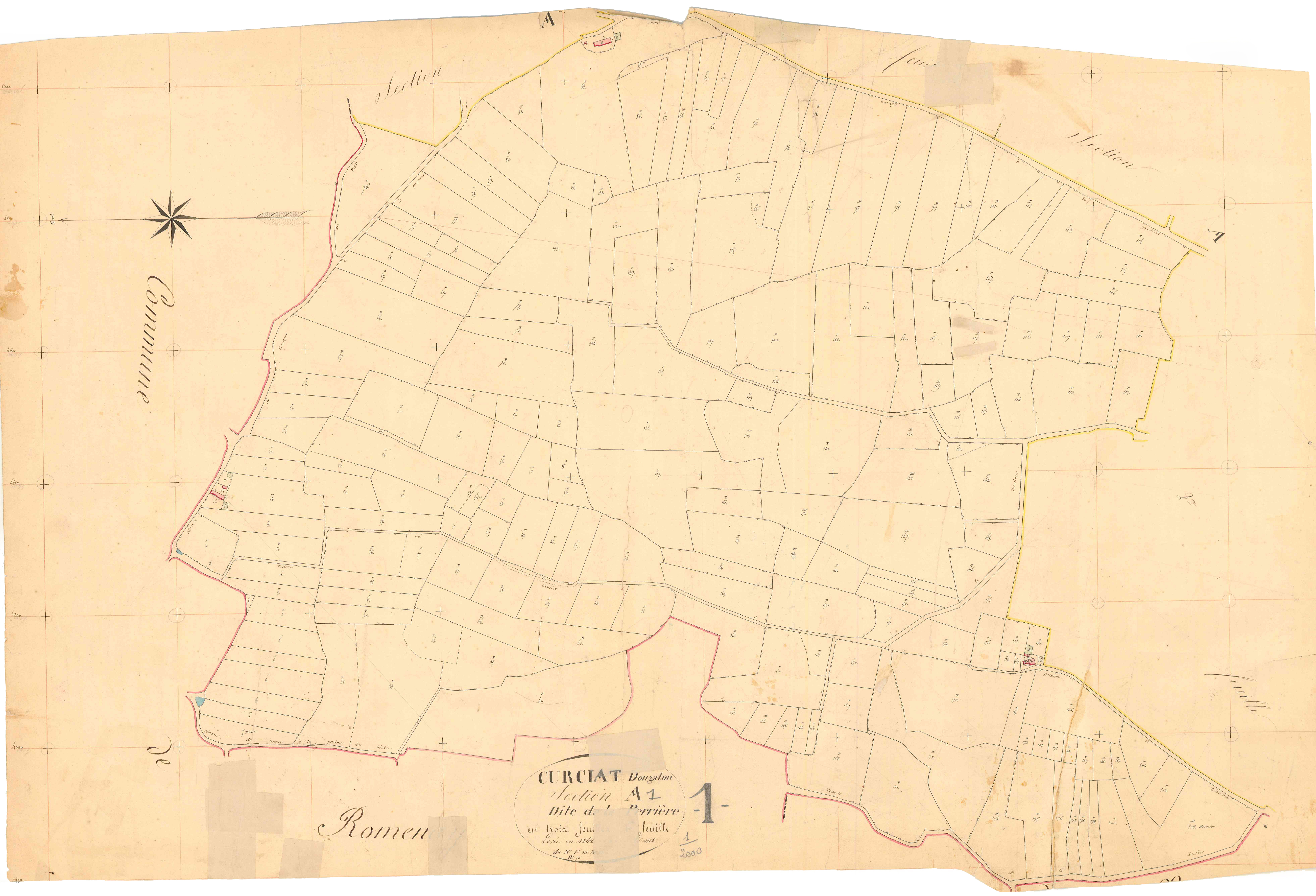 Curciat-Dongalon - 3 P 5750 - 3 P 5750 -  Feuille 1  (1842)