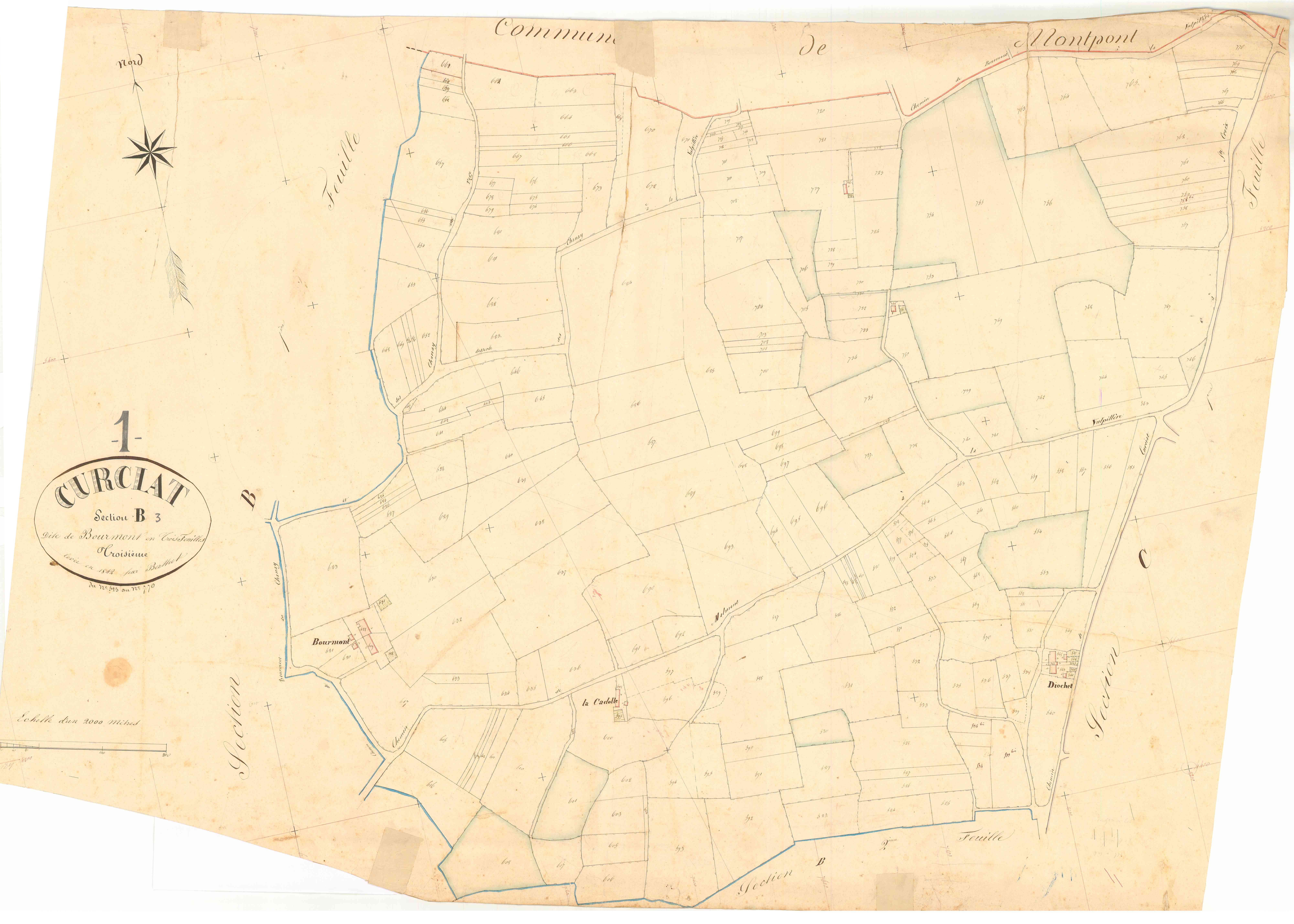 Curciat-Dongalon - 3 P 5755 - 3 P 5755 -  Feuille 3  (1842)