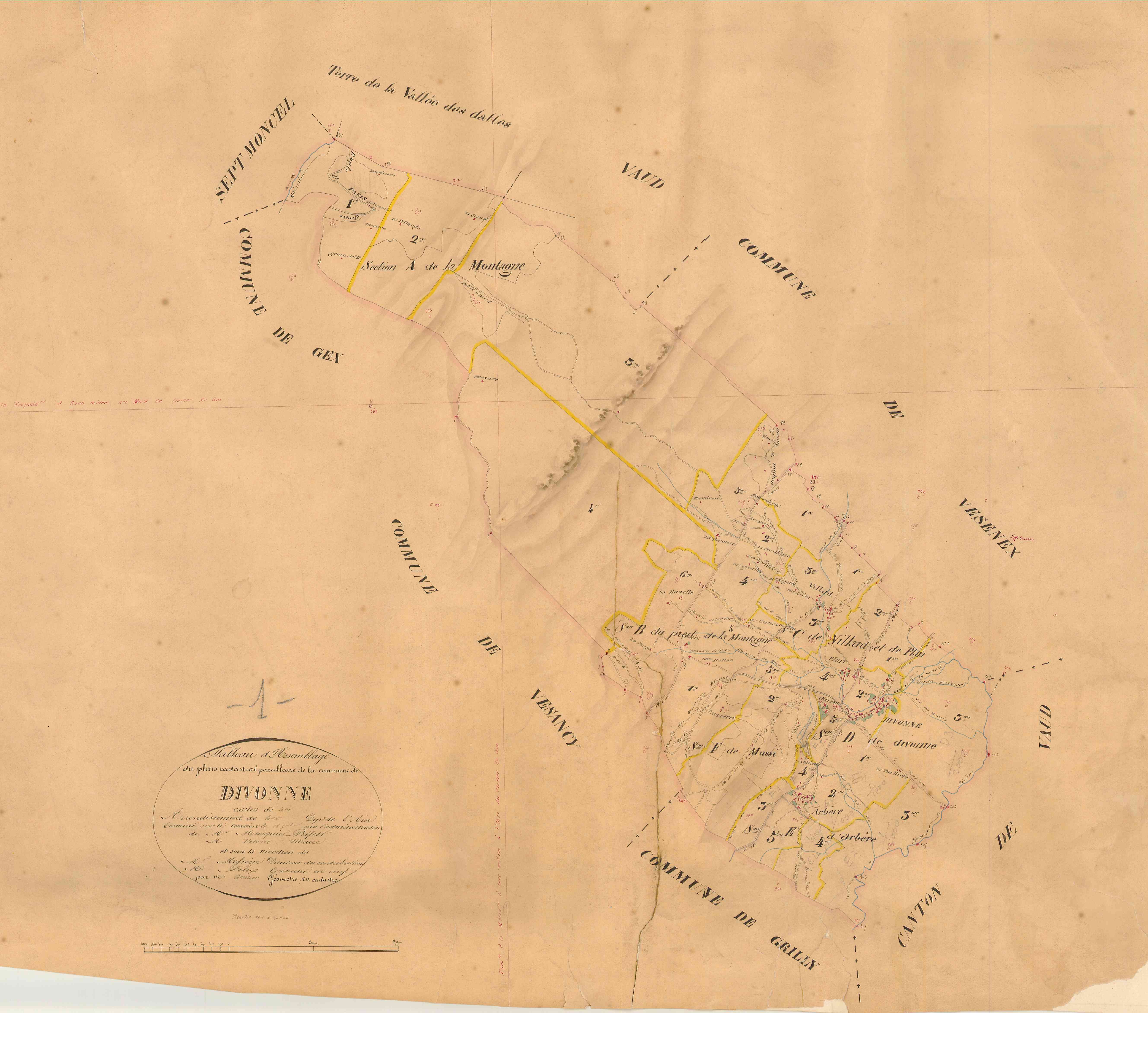 Divonne-les-Bains - 3 P 5797 - 3 P 5797 -  Tableau d'assemblage  (1845)
