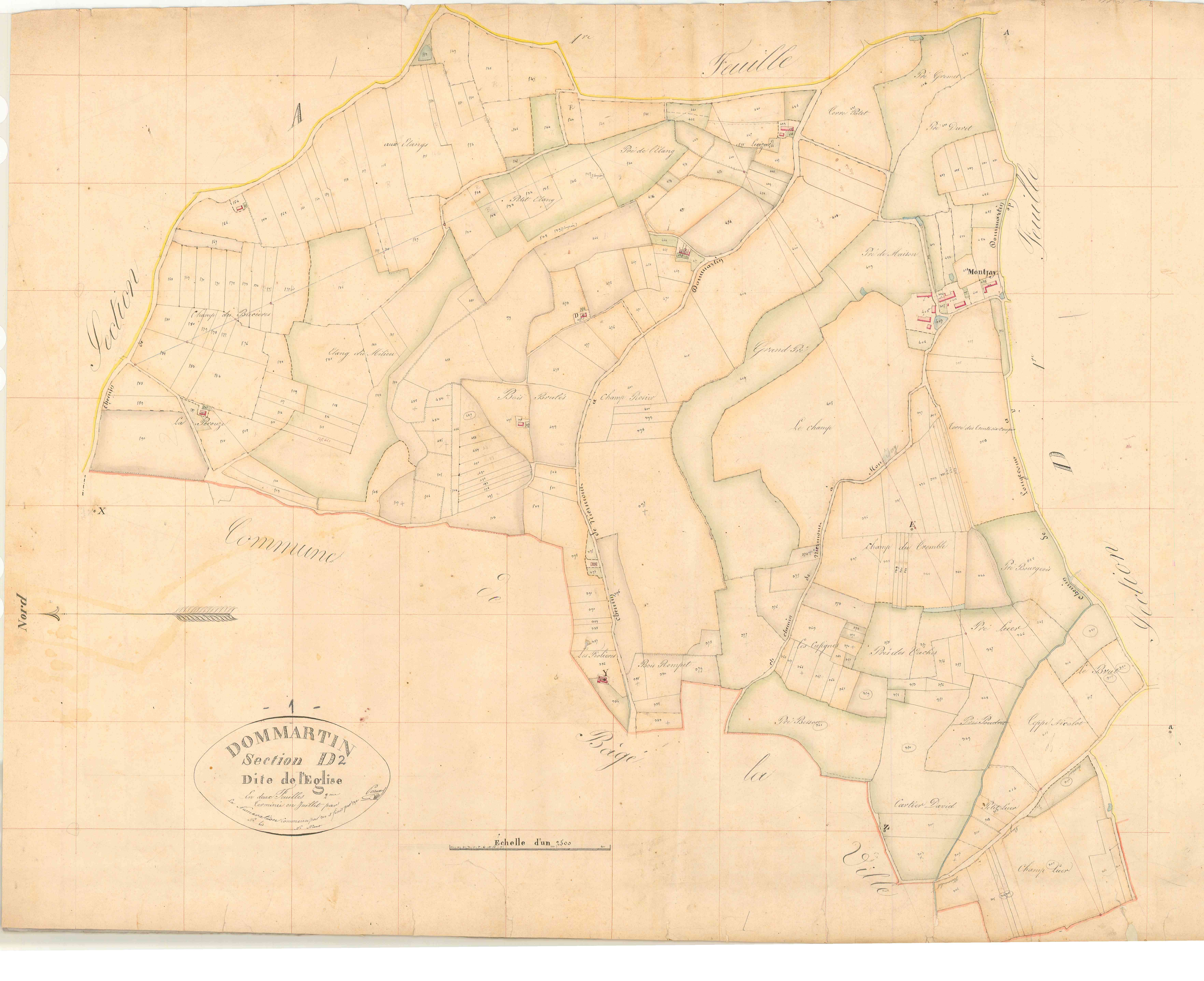 Dommartin (Bâgé-Dommartin, Ain, France ; ancienne commune) - 3 P 5835 - 3 P 5835 - Feuille 2 (1836)