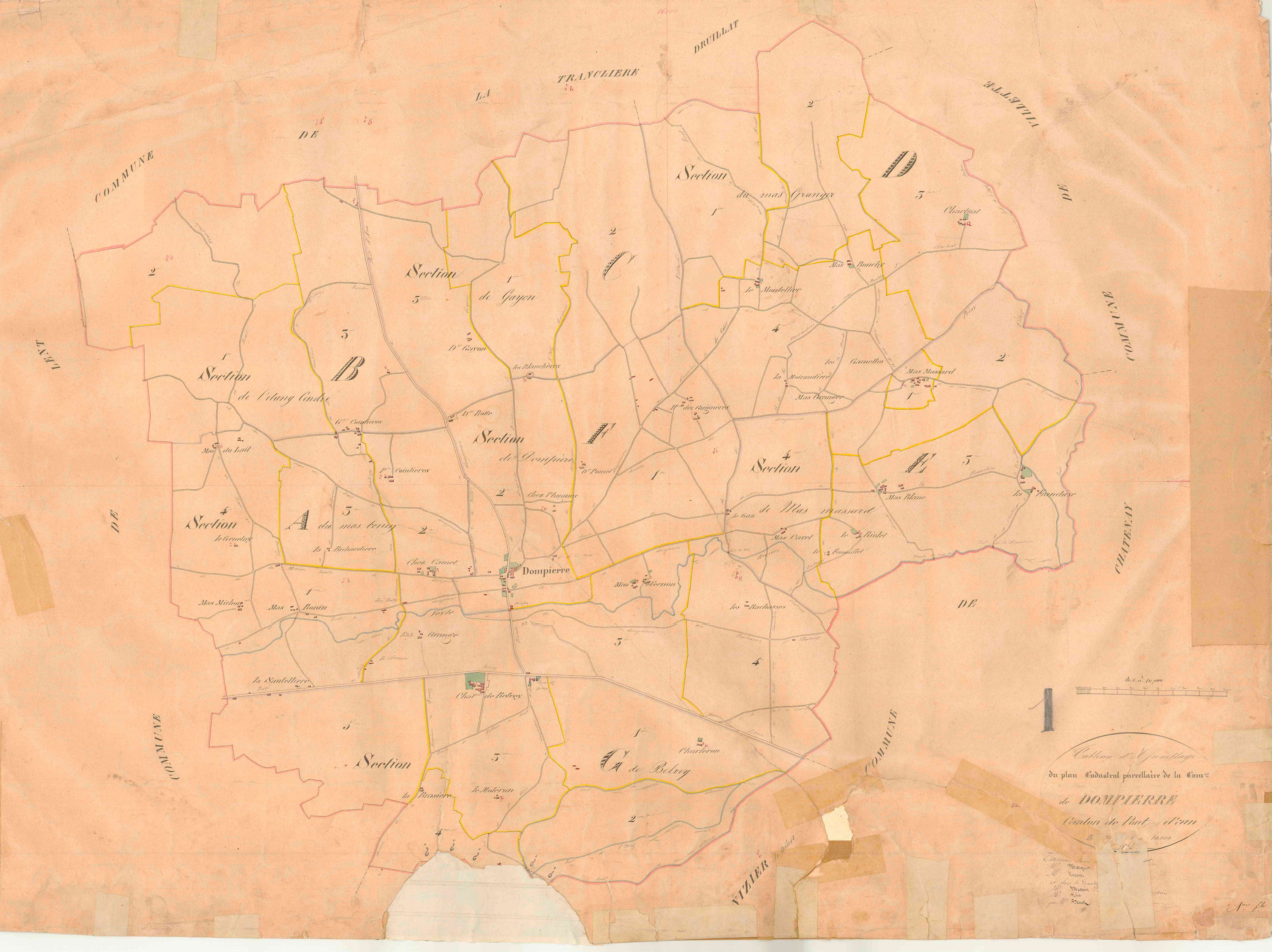 Dompierre-sur-Veyle - 3 P 5841 - 3 P 5841 -  Tableau d'assemblage  (1844)