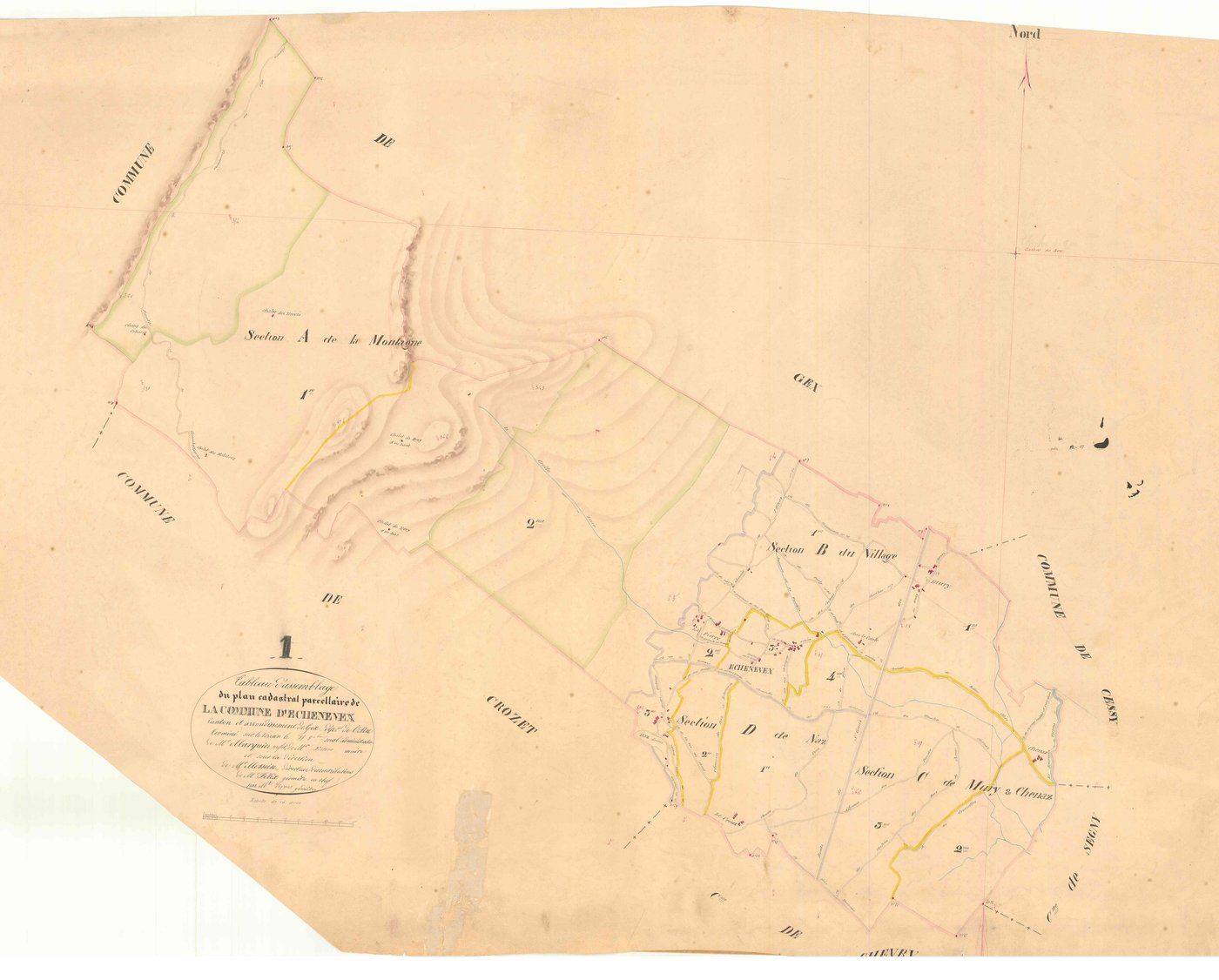 Échenevex - 3 P 6048 - 3 P 6048 -  Tableau d'assemblage  (1845)