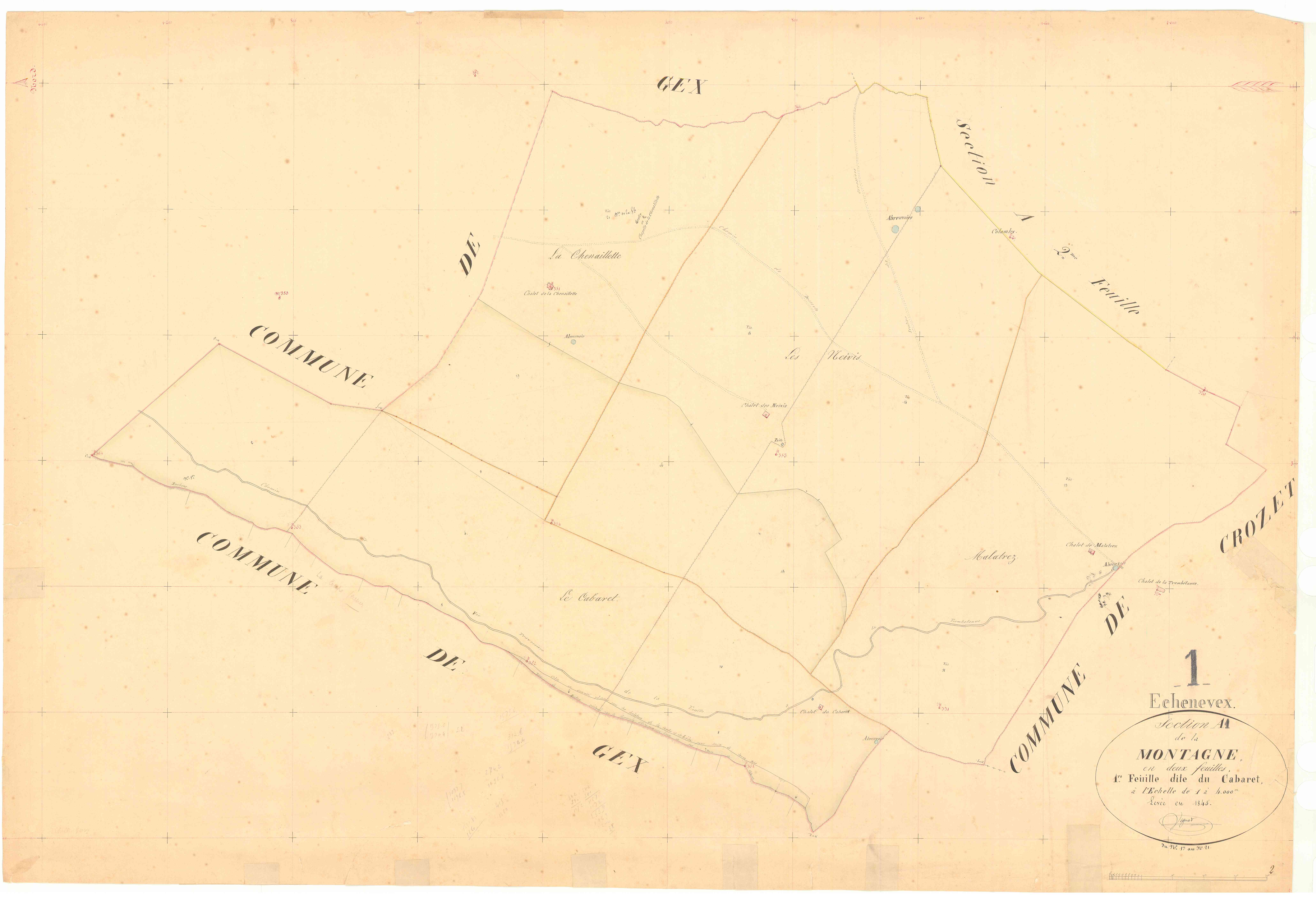 Échenevex - 3 P 6049 - 3 P 6049 -  Feuille 1  (1845)