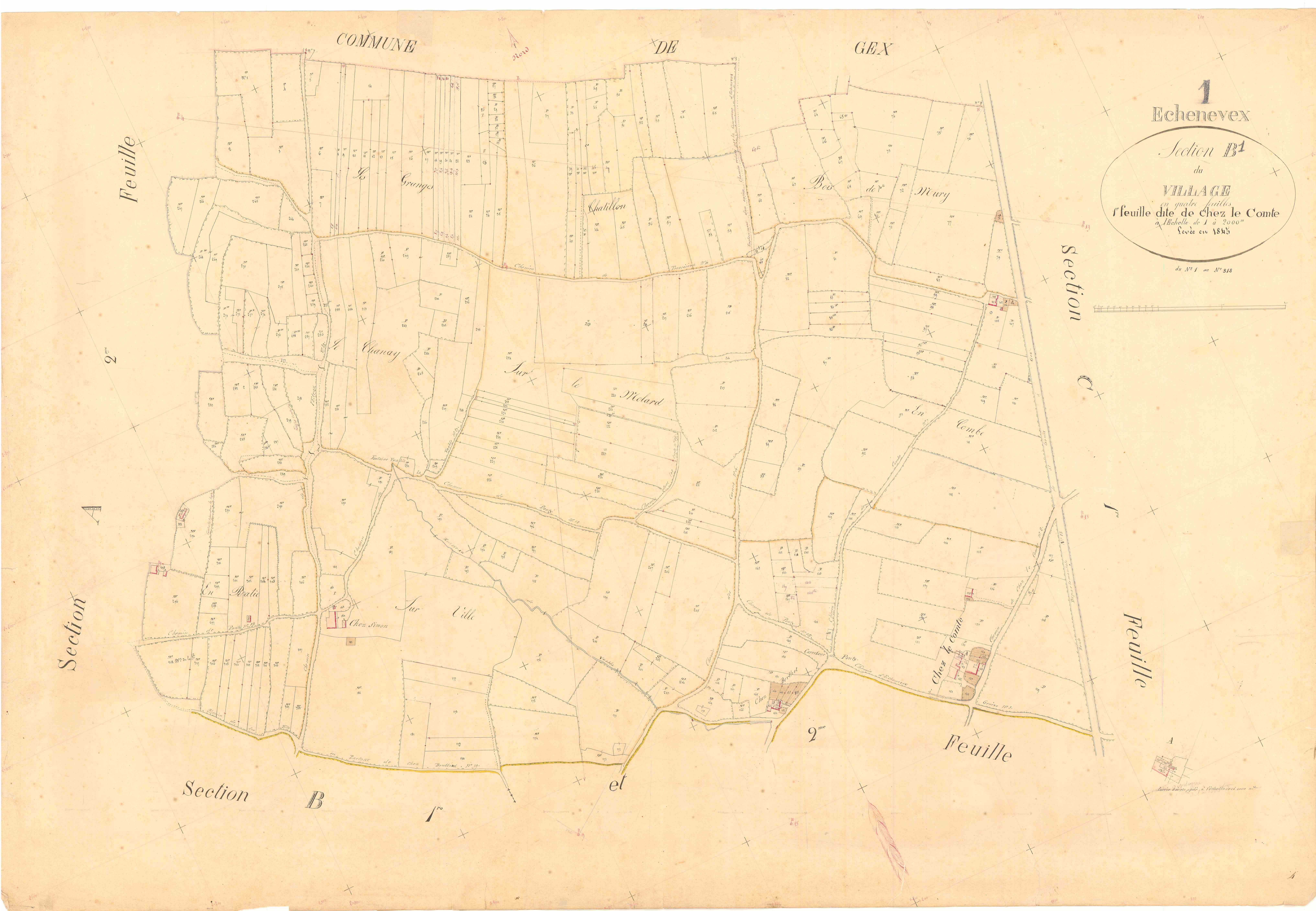 Échenevex - 3 P 6051 - 3 P 6051 -  Feuille 1  (1845)