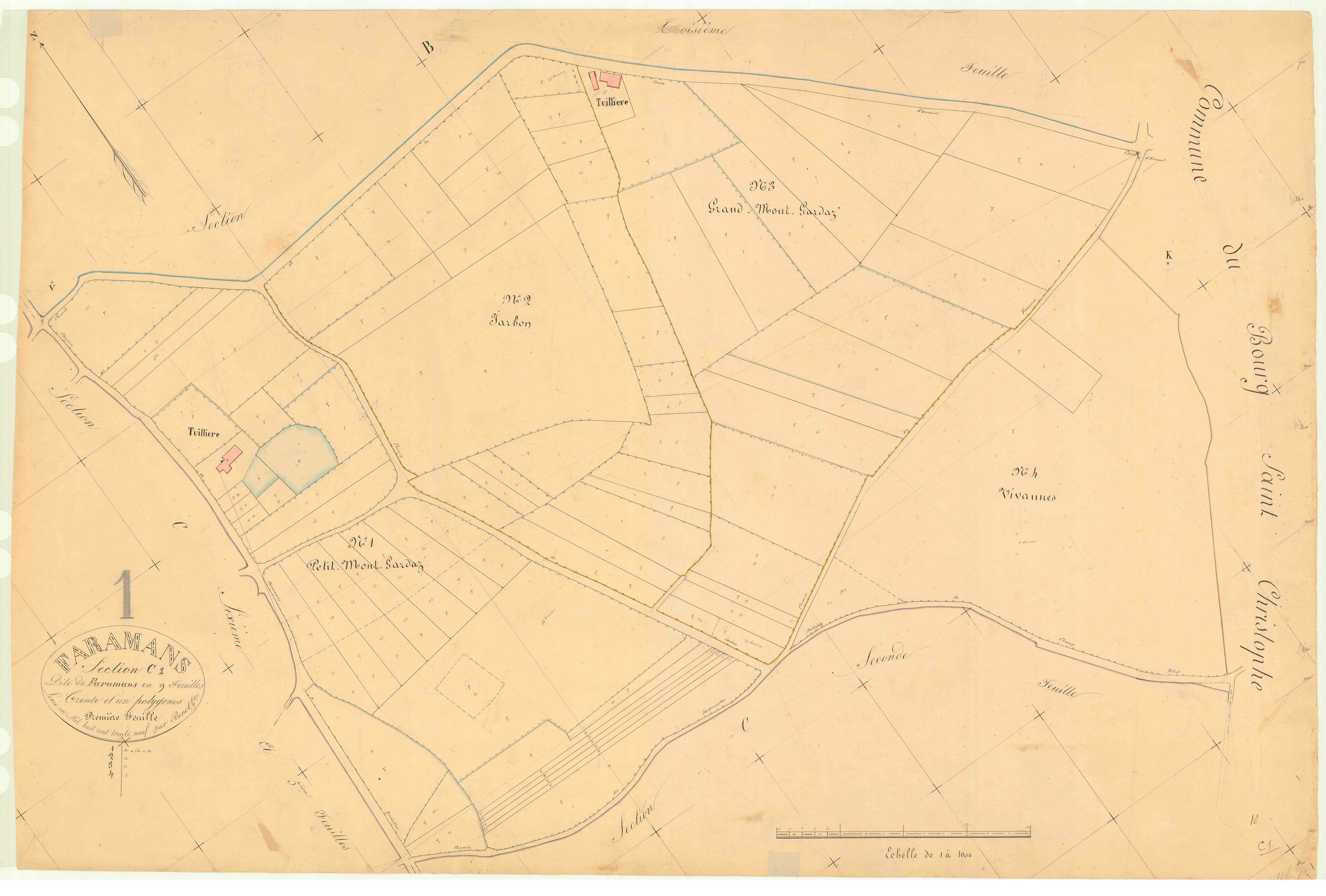 Faramans - 3 P 6090 - 3 P 6090 -  Feuille 1  (1839)