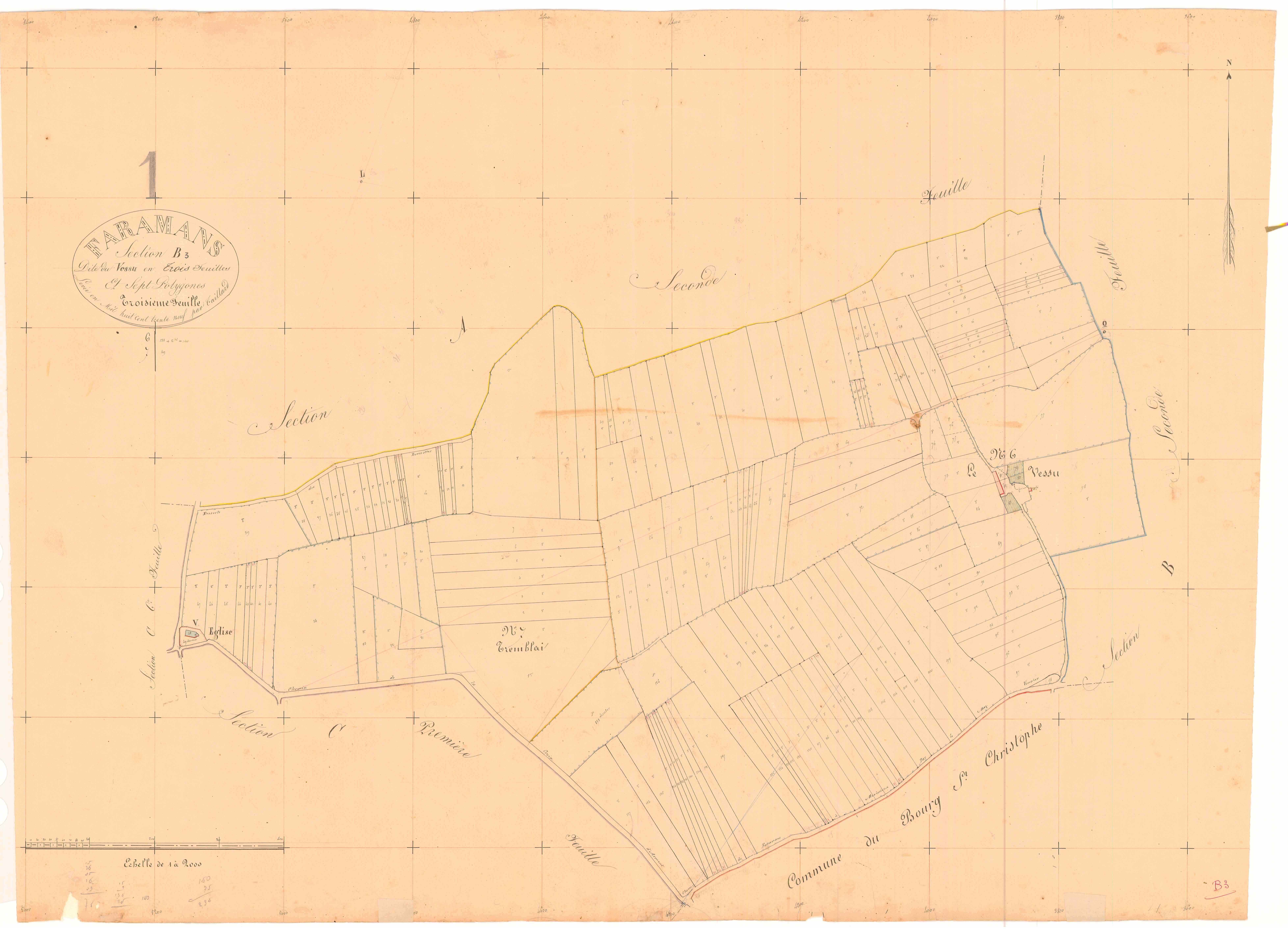 Faramans - 3 P 6089 - 3 P 6089 -  Feuille 3  (1839)