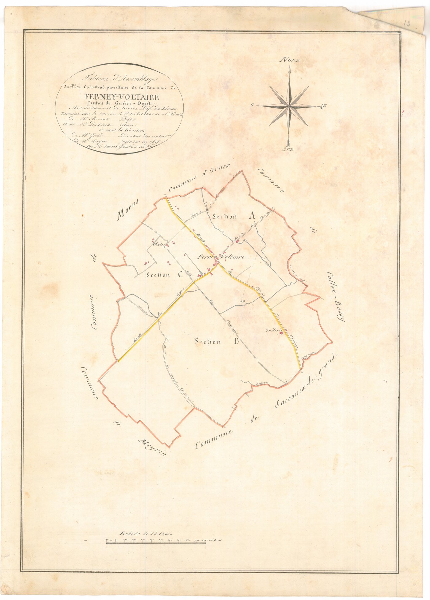 Ferney-Voltaire - 3 P 10180-1 - 3 P 10180-1 -  Tableau d'assemblage  (1806)