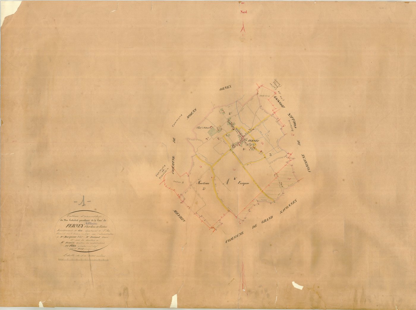 Ferney-Voltaire - 3 P 6162 - 3 P 6162 -  Tableau d'assemblage  (1844)