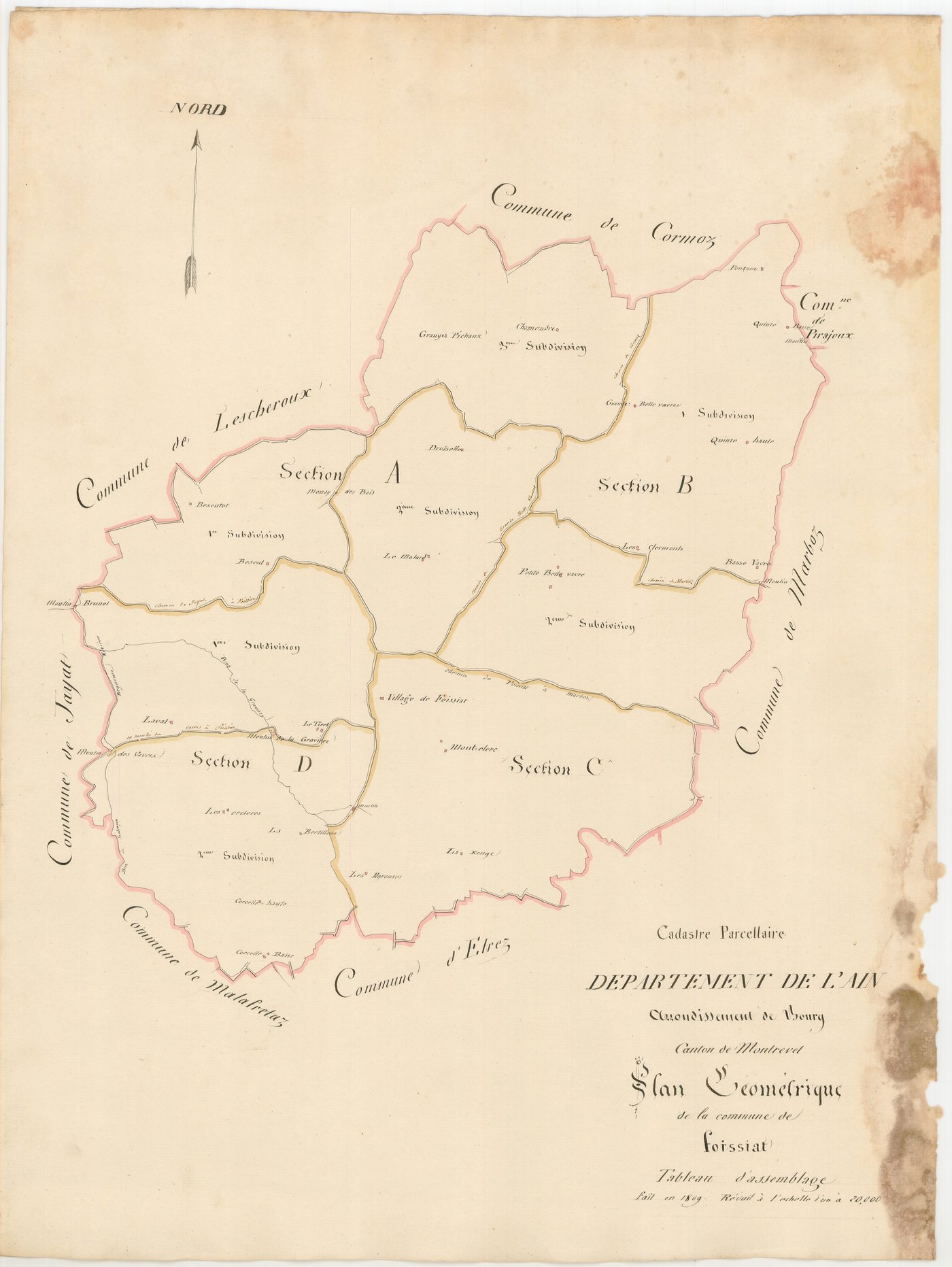 Foissiat - 3 P 10128-1 - 3 P 10128-1 -  Tableau d'assemblage  (1809)
