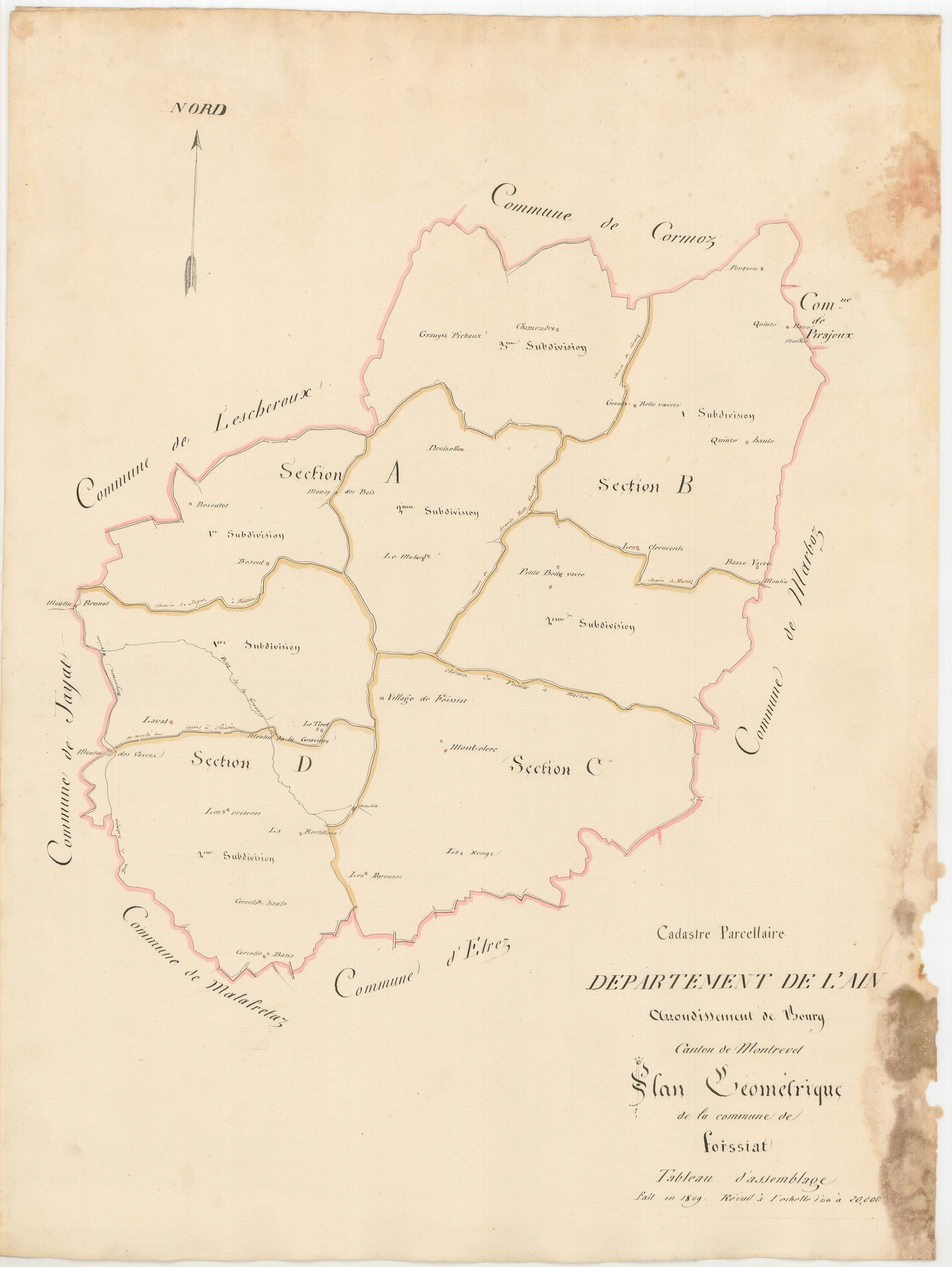 Foissiat - 3 P 10128-1 - 3 P 10128-1 -  Tableau d'assemblage  (1809)