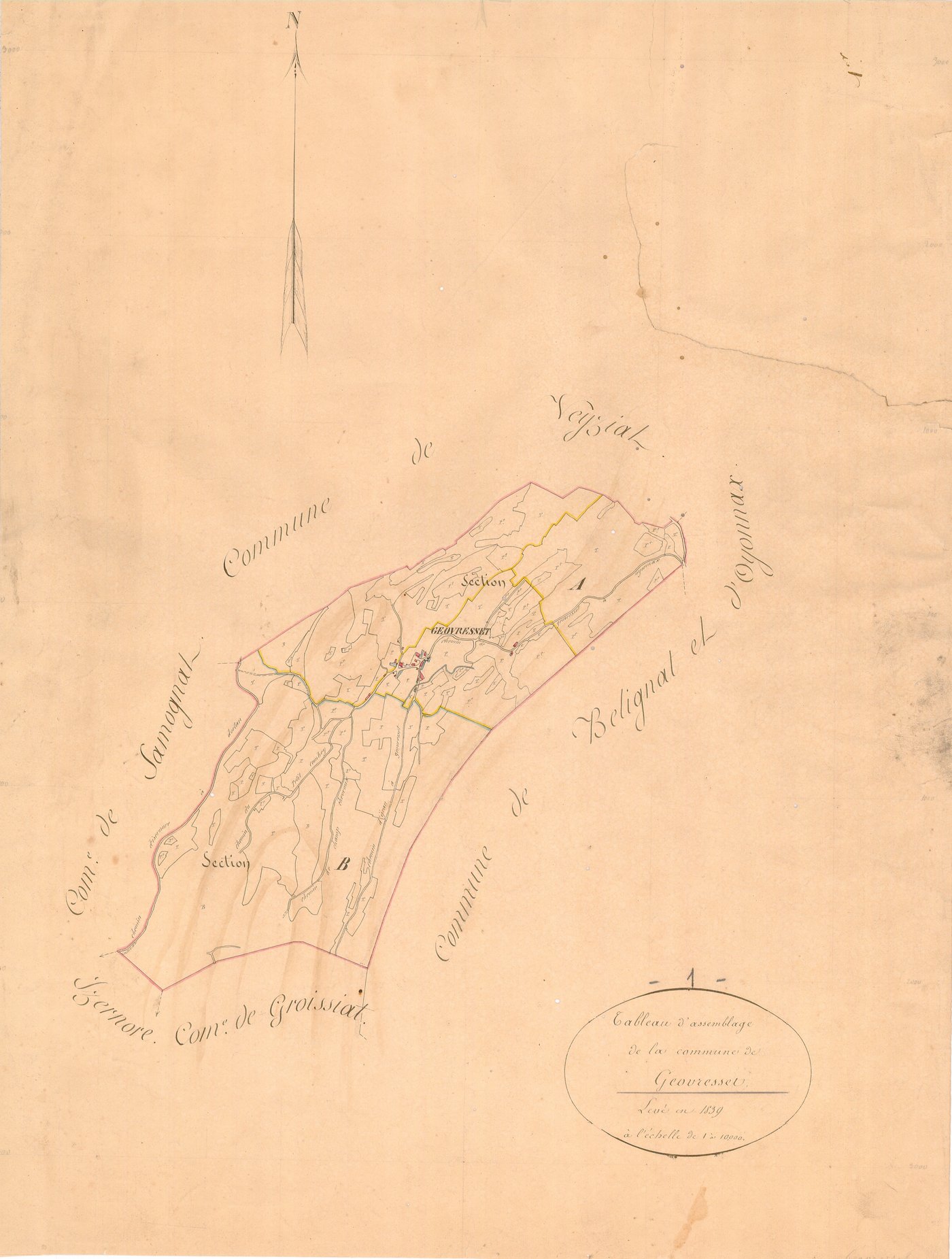 Géovreisset - 3 P 6221 - 3 P 6221 -  Tableau d'assemblage  (1839)