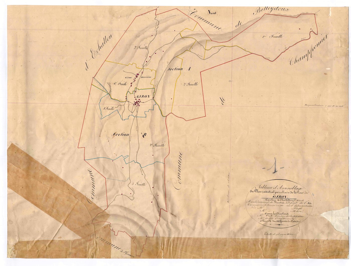 Giron - 3 P 6281 - 3 P 6281 -  Tableau d'assemblage  (1833)