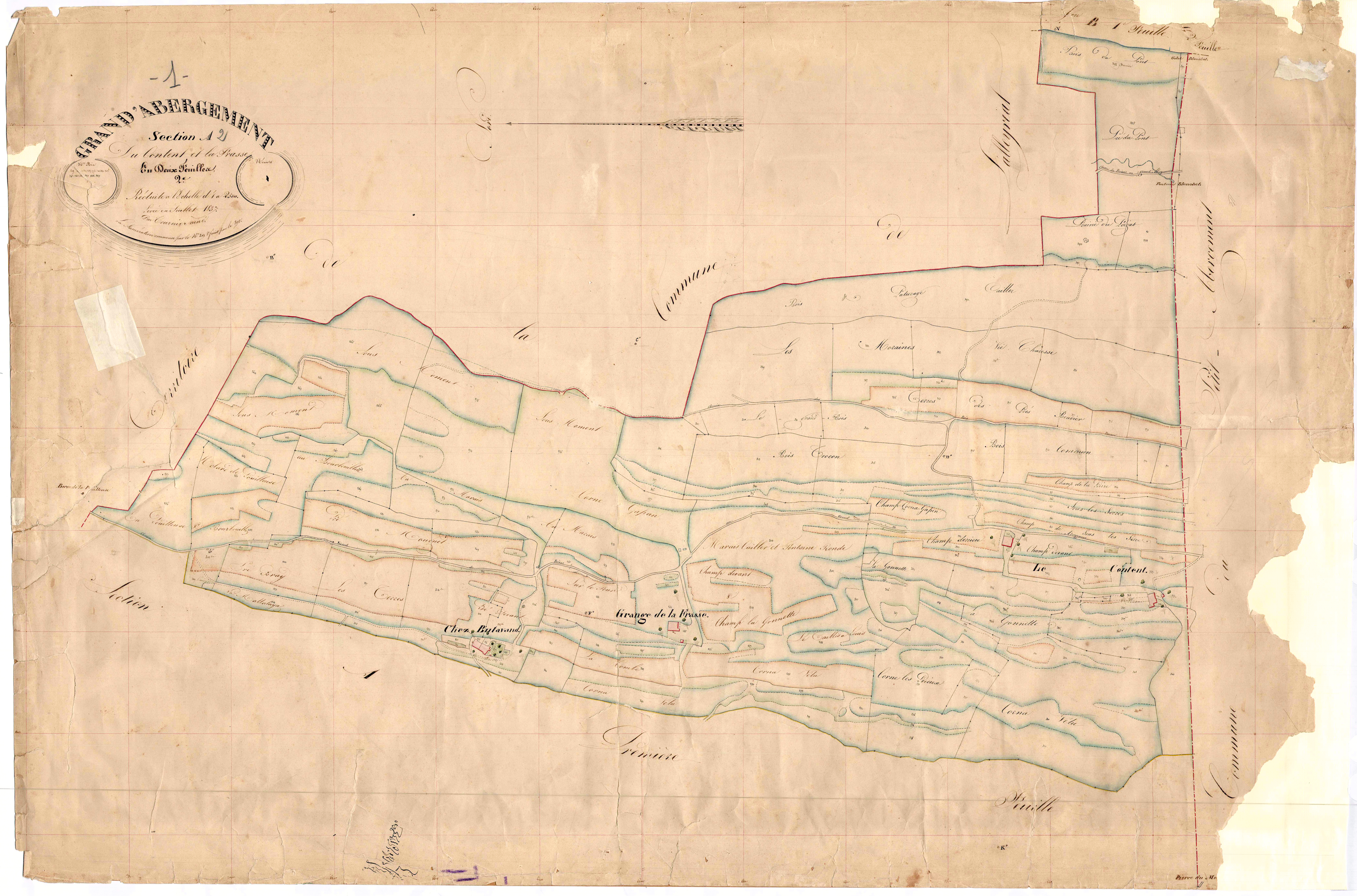Le Grand-Abergement (Haut Valromey, Ain, France ; ancienne commune) - 3 P 6844 - 3 P 6844 -  Feuille 2  (1837)