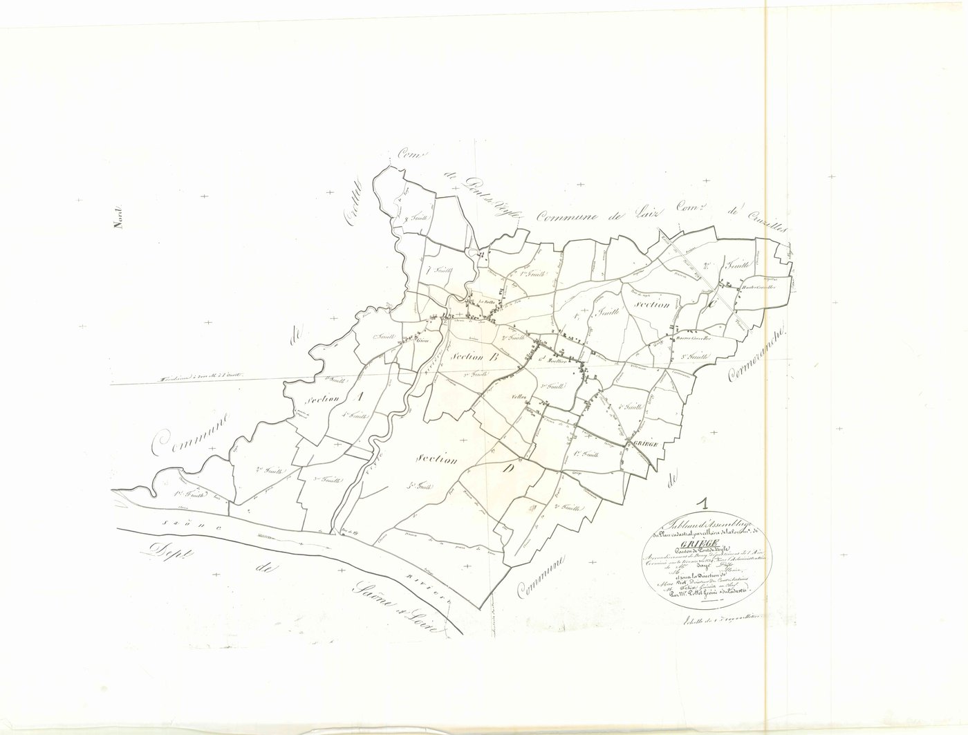 Grièges - 1777 W 205 - 1777 W 205 -  Tableau d'assemblage  (1834)