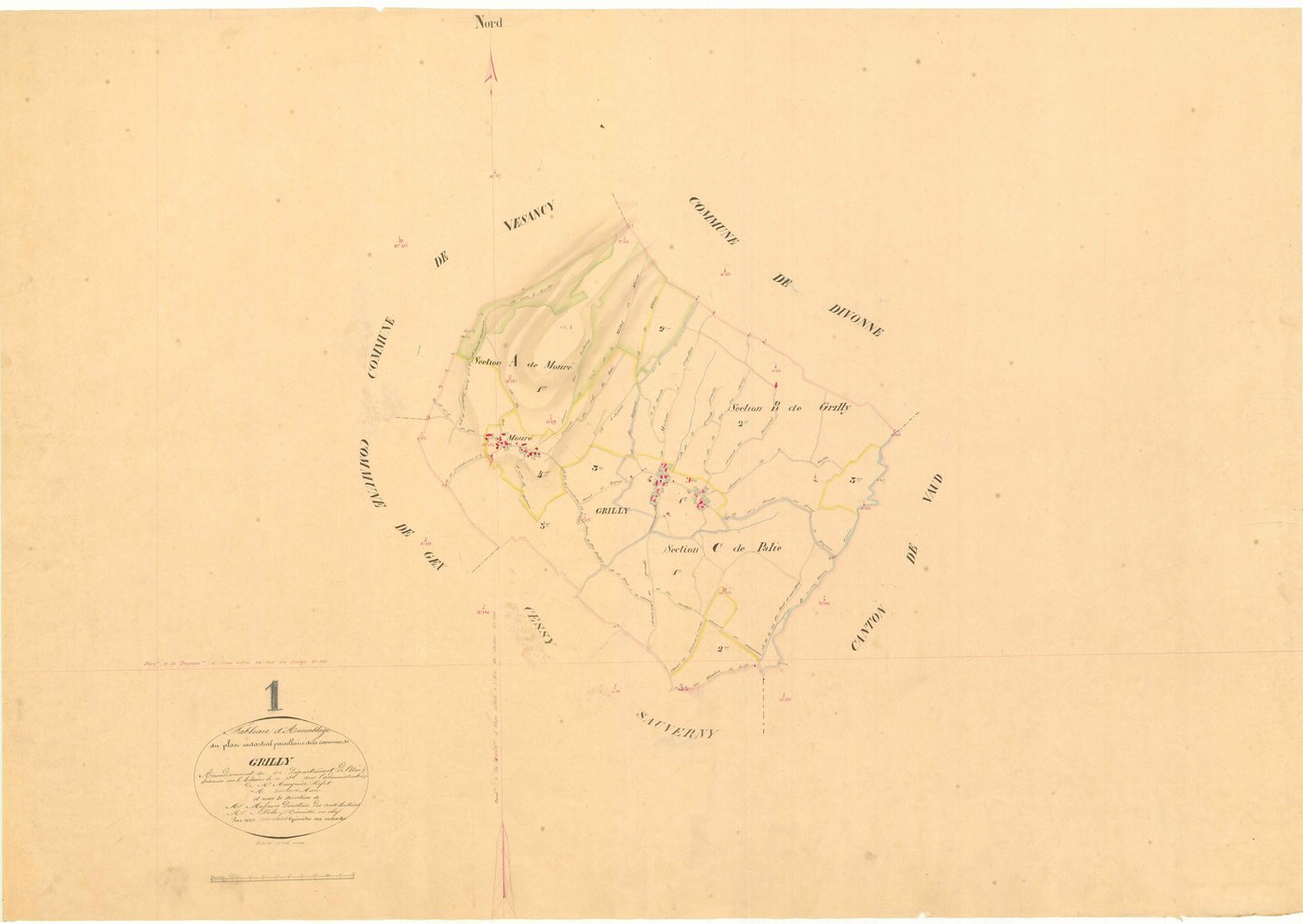 Grilly - 3 P 6337 - 3 P 6337 -  Tableau d'assemblage  (1845)