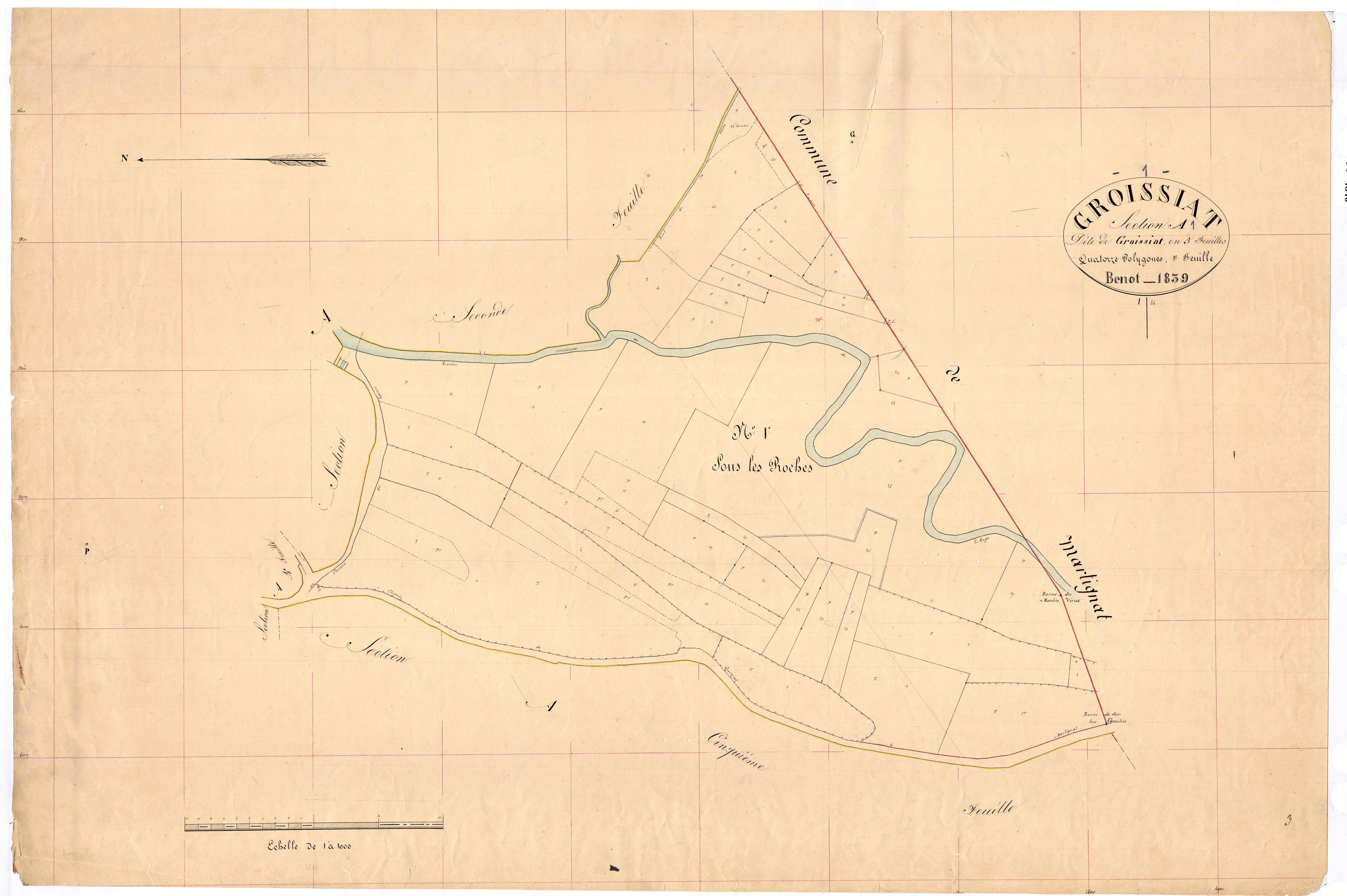 Groissiat - 3 P 6352 - 3 P 6352 -  Feuille 1  (1839)