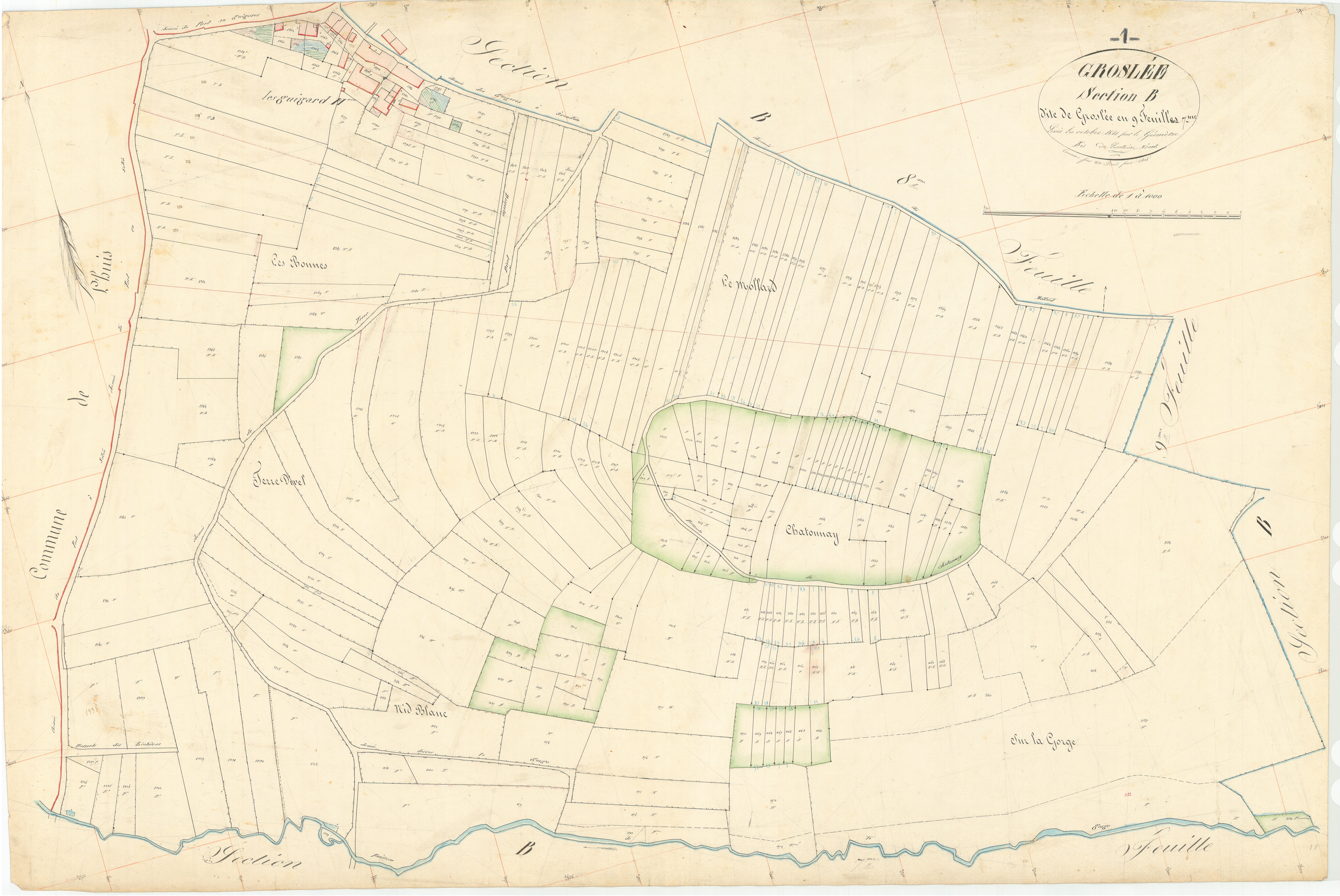 Groslée - 3 P 6372 - 3 P 6372 -  Feuille 7  (1840)