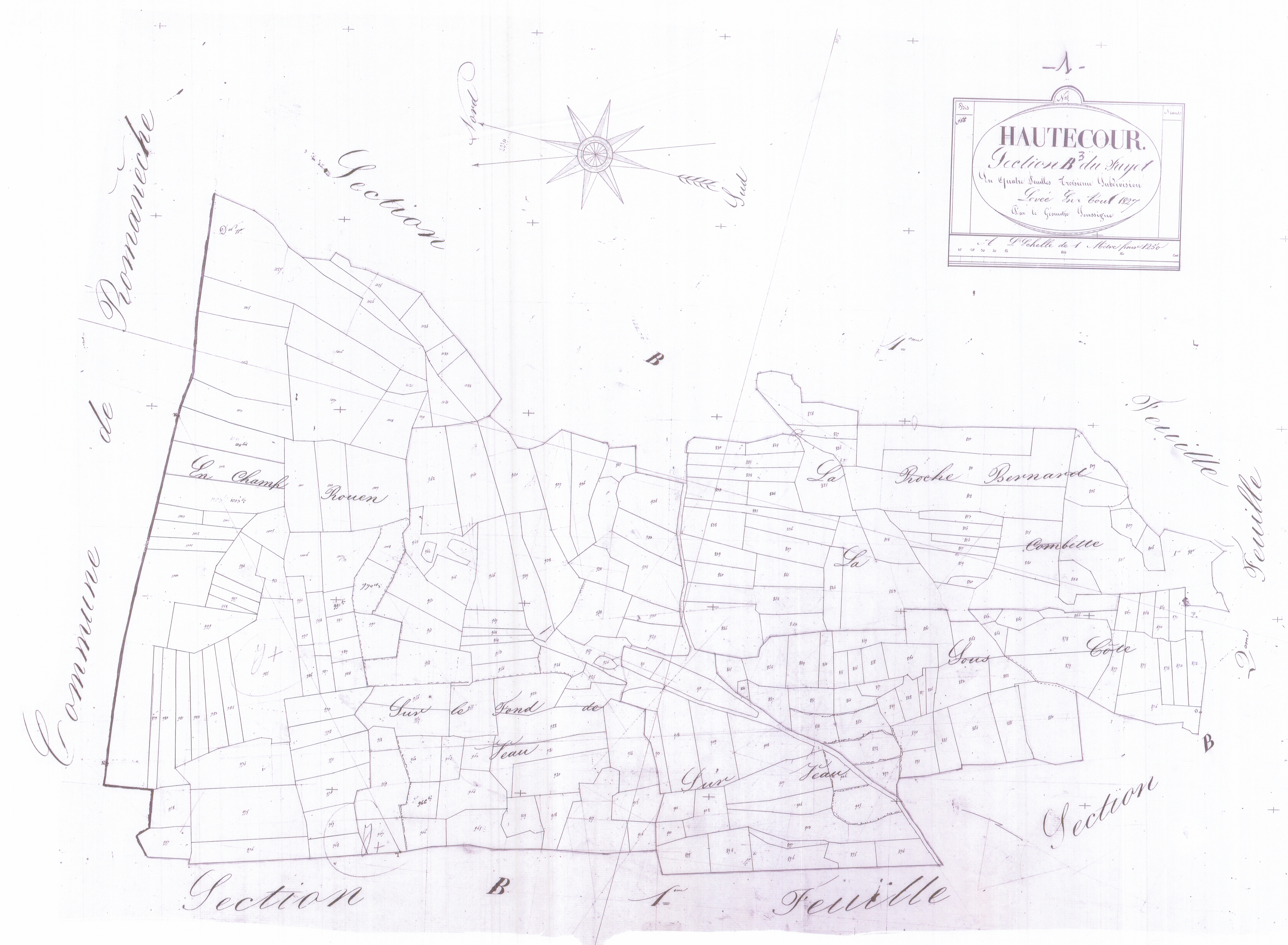 Hautecourt - 3 P 6384 - 3 P 6384 -  Feuille 3  (1827)
