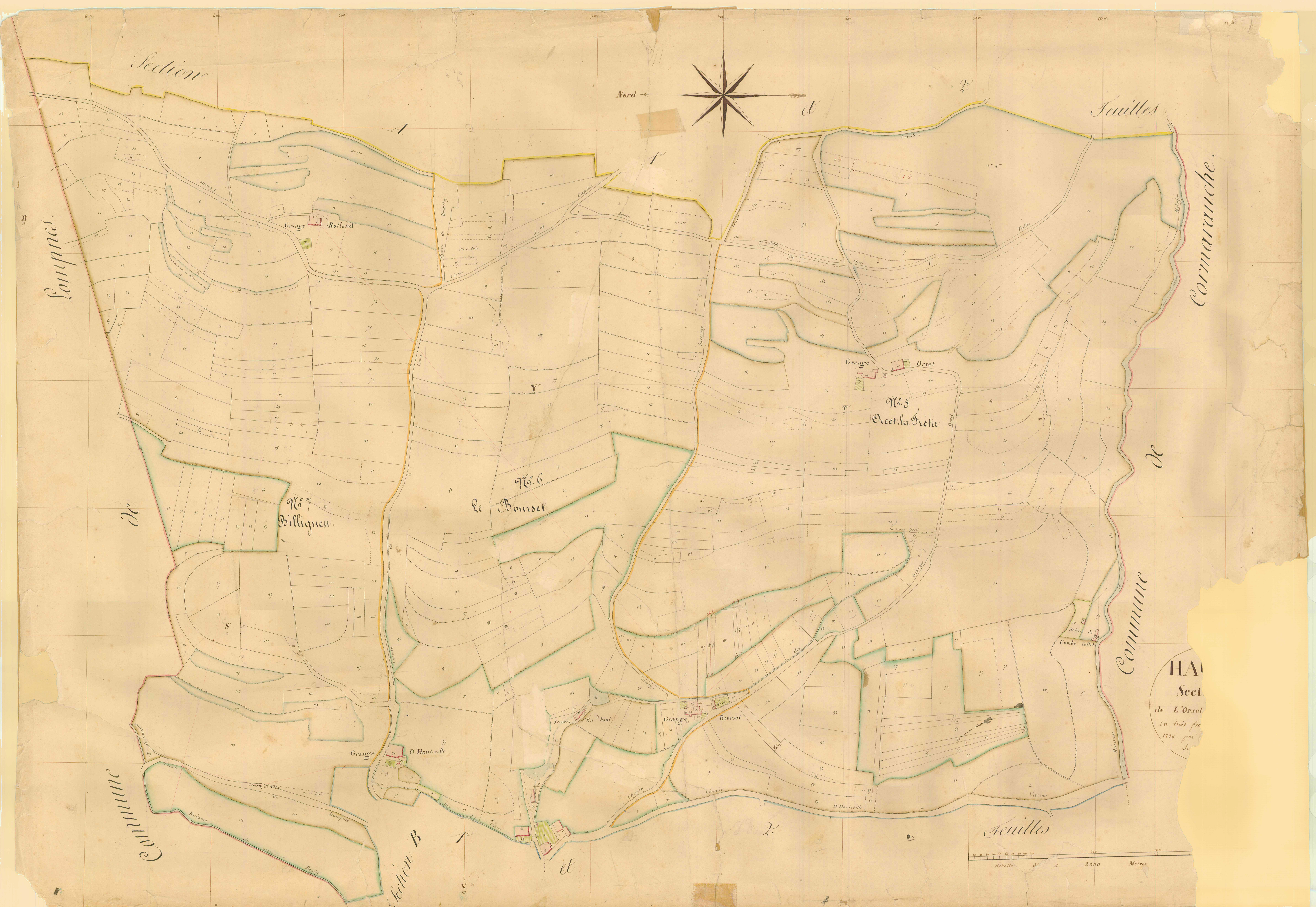Hauteville - 3 P 6401 - 3 P 6401 -  Feuille 3  (1838)