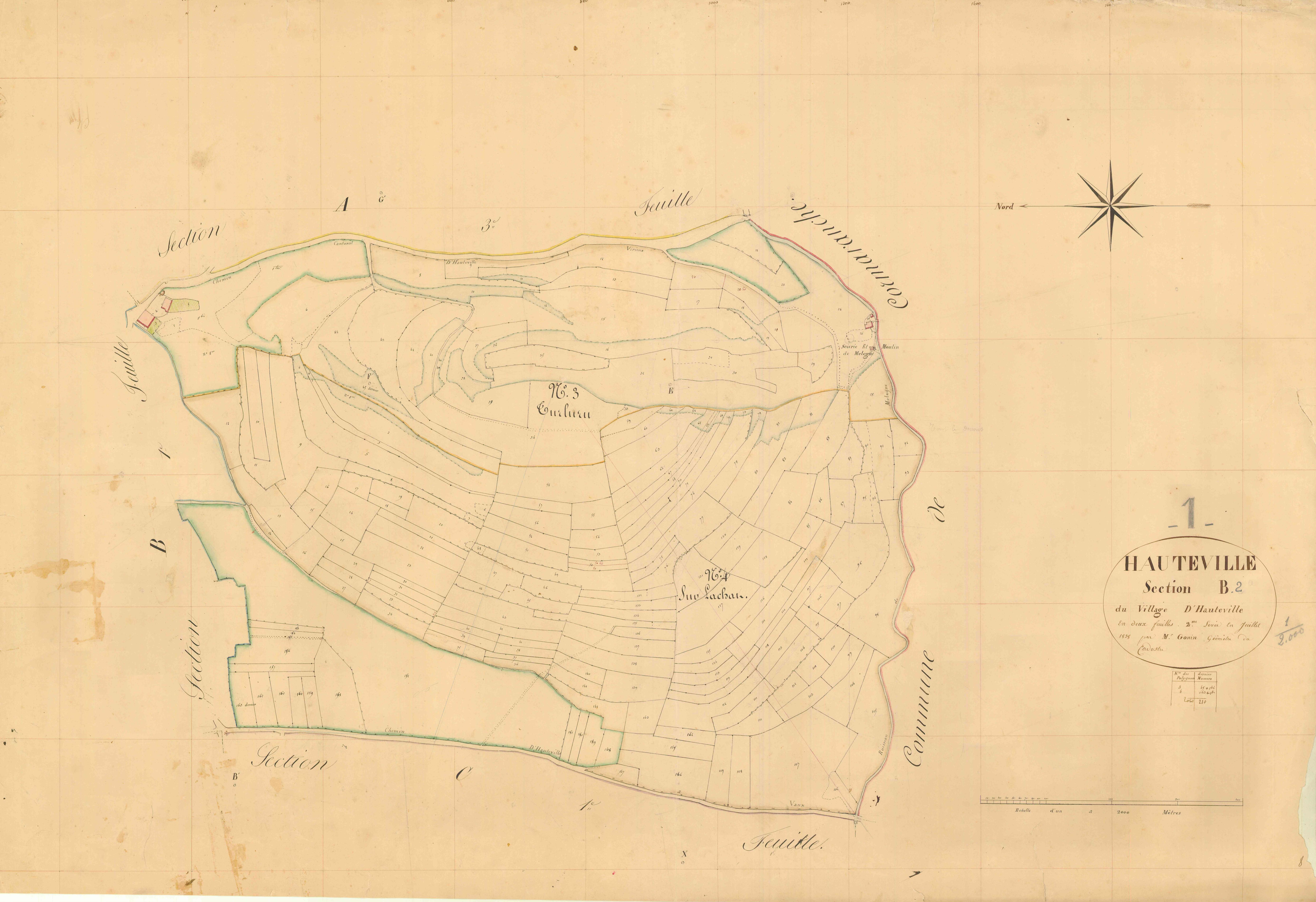 Hauteville - 3 P 6403 - 3 P 6403 -  Feuille 2  (1838)