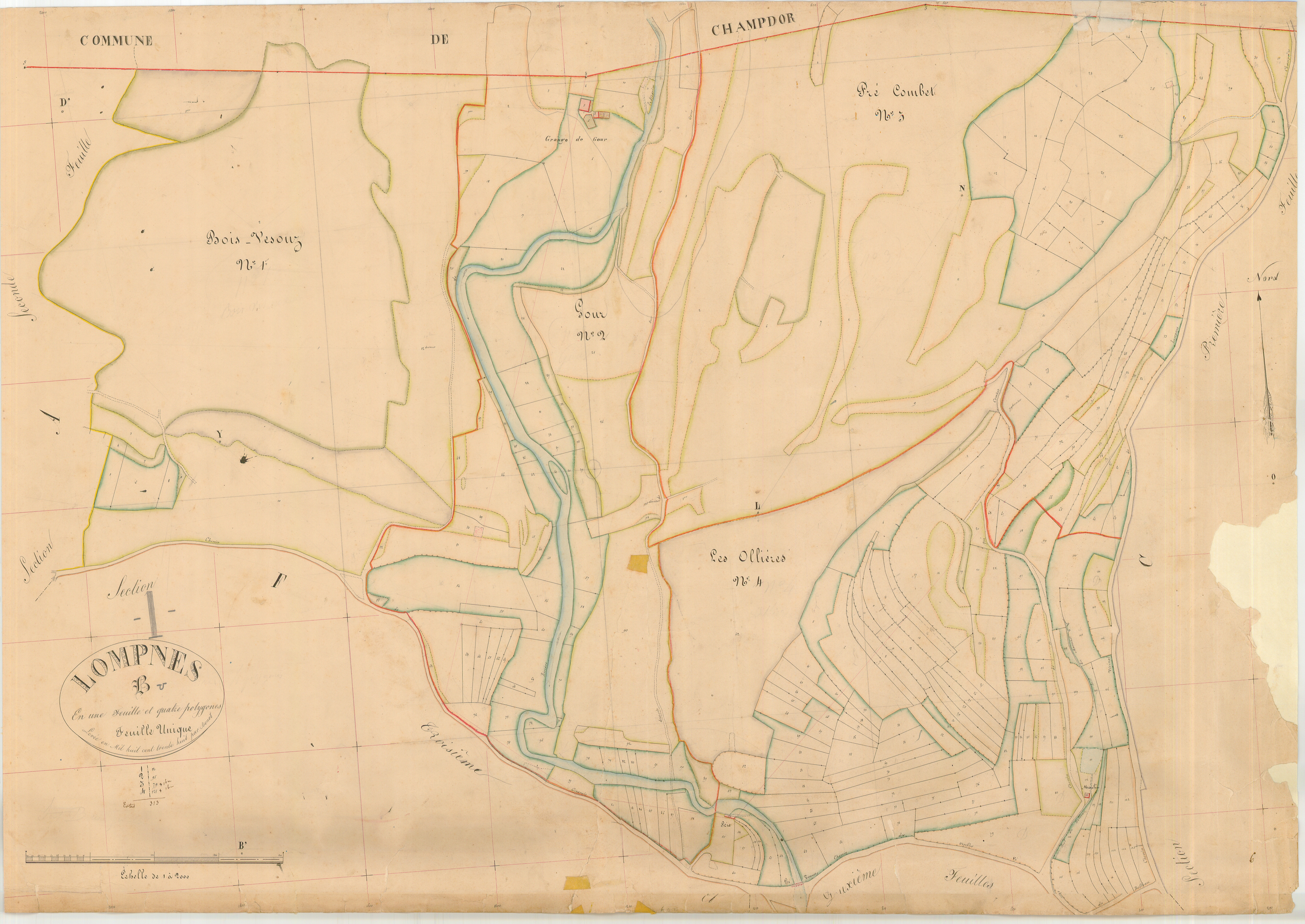 Lompnes - 3 P 7100 - 3 P 7100 -  Feuille 1  (1830)