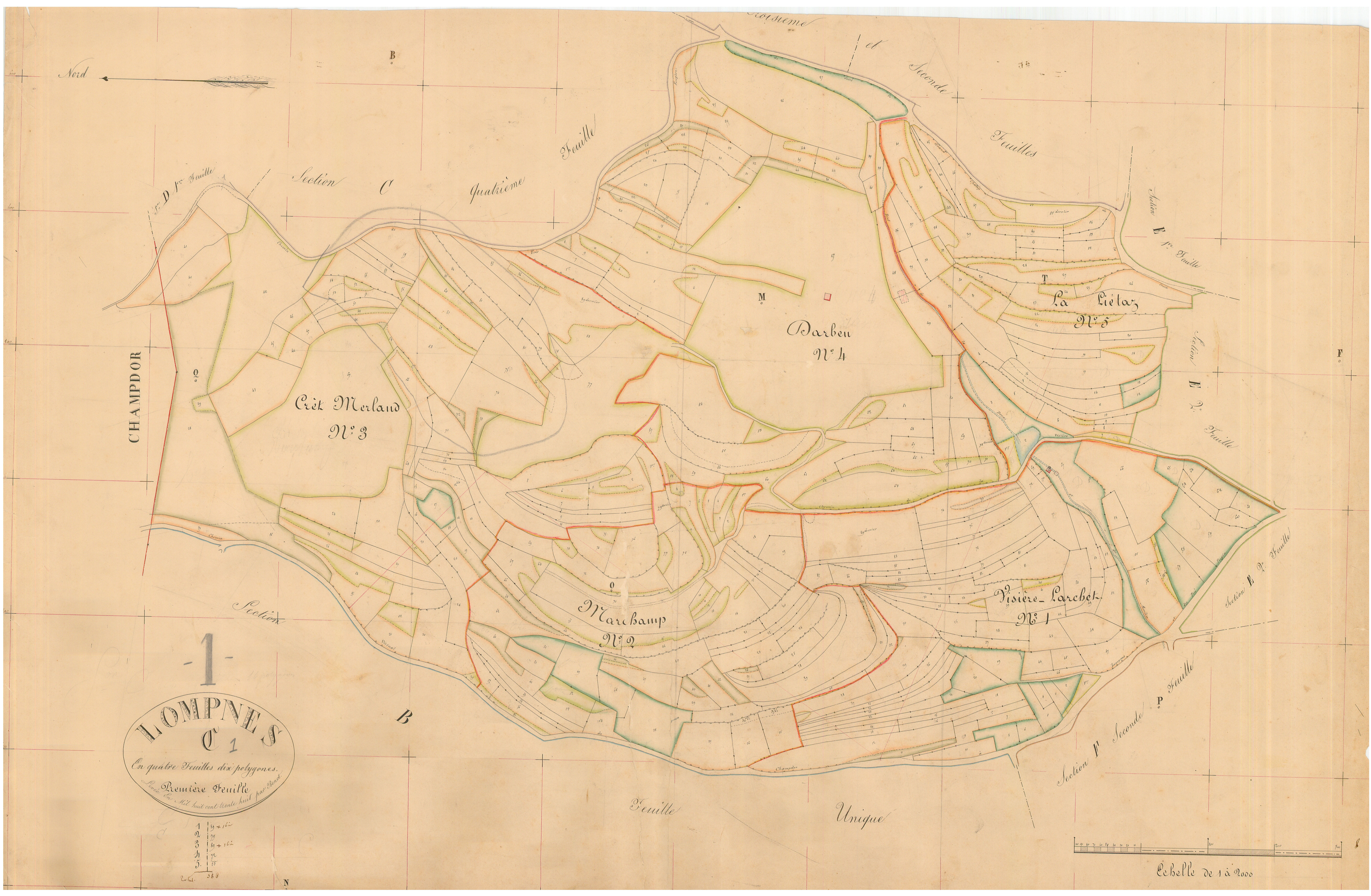 Lompnes - 3 P 7101 - 3 P 7101 -  Feuille 1  (1830)