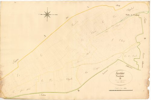 Hostiaz (Plateau d'Hauteville, Ain, France ; ancienne commune) - 3 P 10107-8 - 3 P 10107-8 -  Feuille 2  (1811)