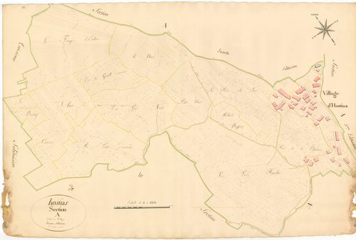Hostiaz (Plateau d'Hauteville, Ain, France ; ancienne commune) - 3 P 10107-2 - 3 P 10107-2 -  Feuille 1  (1811)