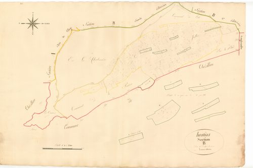 Hostiaz (Plateau d'Hauteville, Ain, France ; ancienne commune) - 3 P 10107-9 - 3 P 10107-9 -  Feuille 3  (1811)