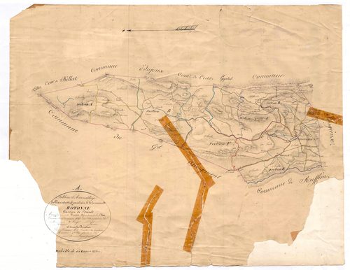 Hotonnes (Haut Valromey, Ain, France ; ancienne commune) - 3 P 6422 - 3 P 6422 -  Tableau d'assemblage  (1837)