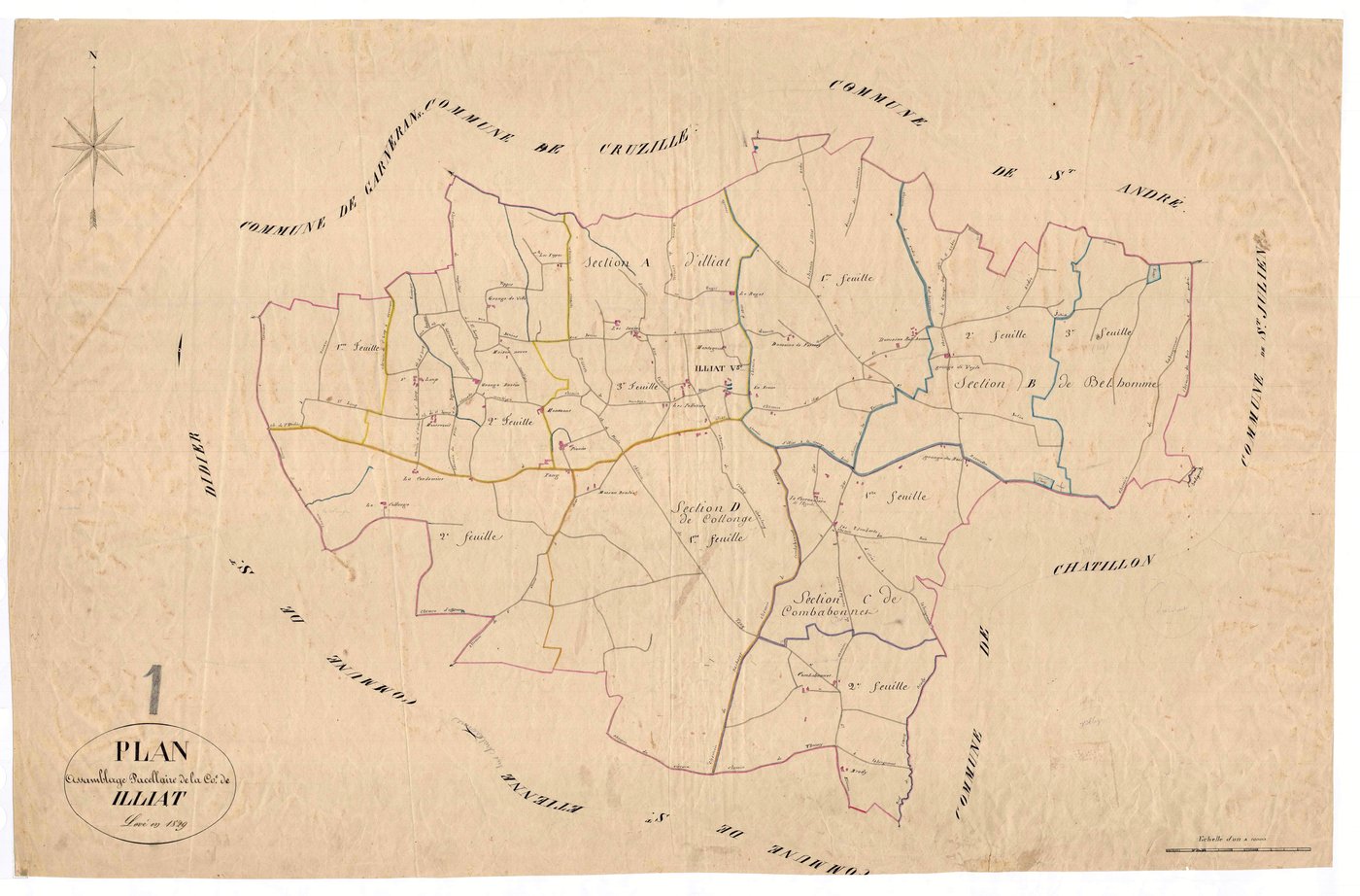Illiat - 3 P 6445 - 3 P 6445 -  Tableau d'assemblage  (1829)