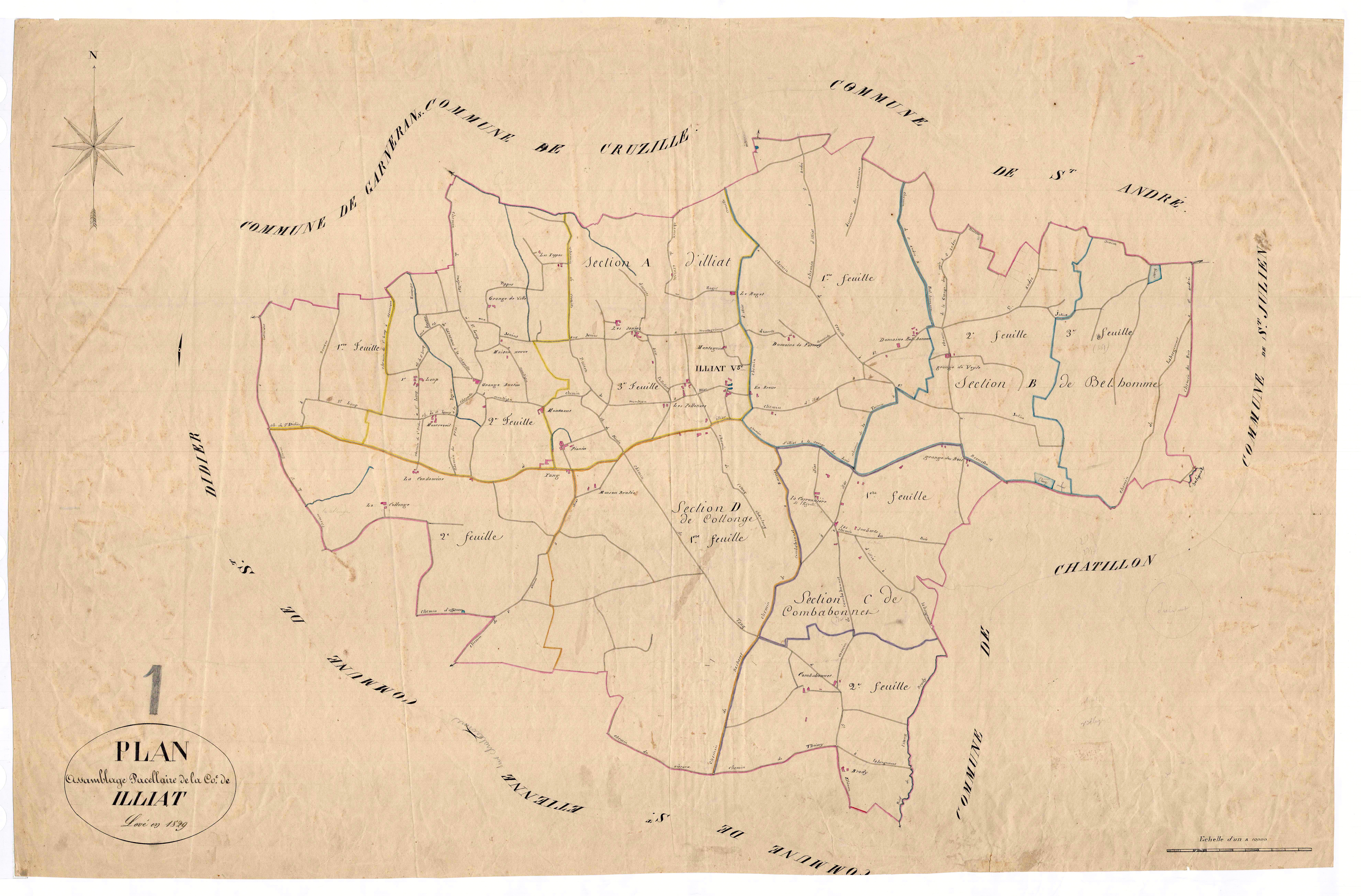 Illiat - 3 P 6445 - 3 P 6445 -  Tableau d'assemblage  (1829)