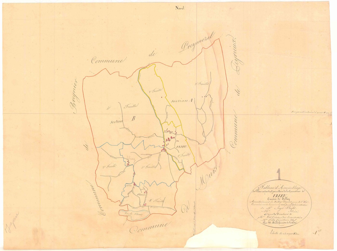 Izieu - 3 P 6525 - 3 P 6525 -  Tableau d'assemblage  (1836)