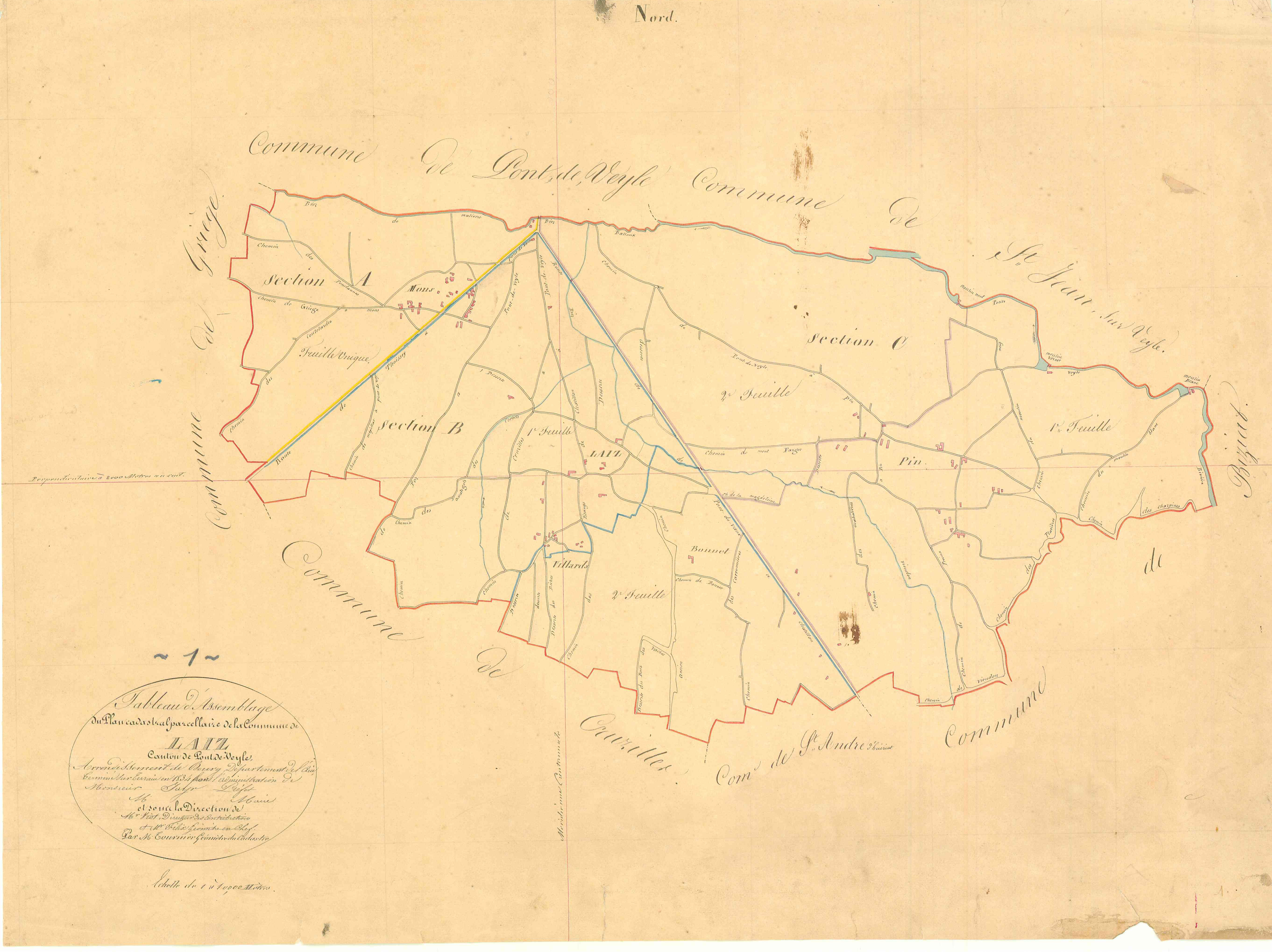Laiz - 3 P 6729 - 3 P 6729 -  Tableau d'assemblage  (1834)