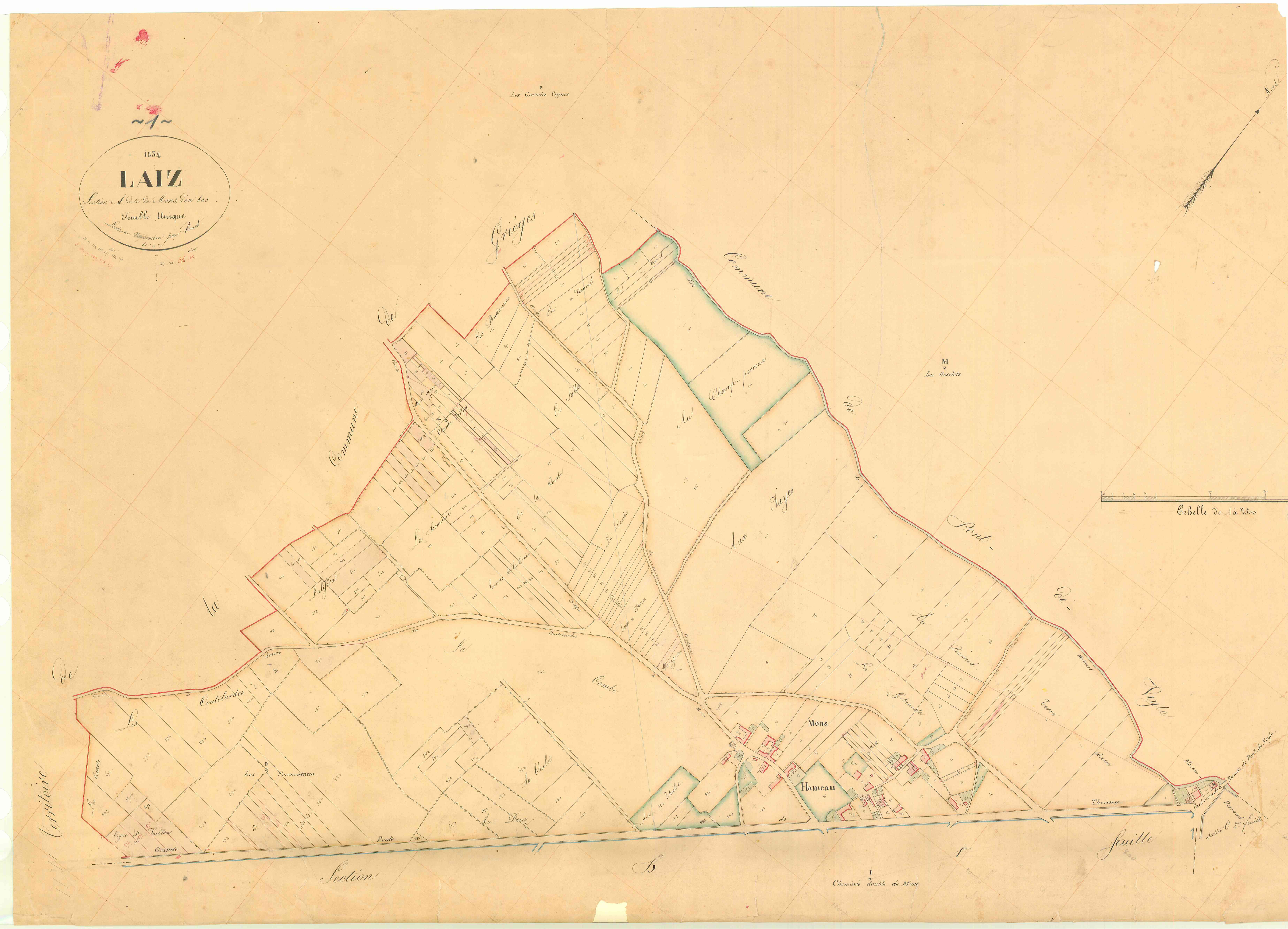 Laiz - 3 P 6730 - 3 P 6730 -  Feuille 1  (1834)