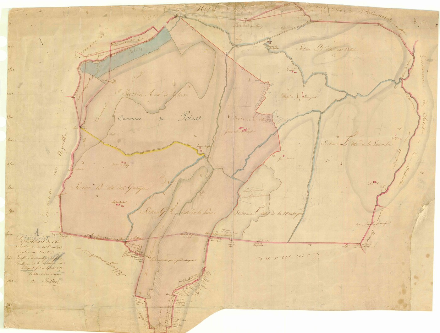 Lalleyriat (Le Poizat-Lalleyriat, Ain, France ; ancienne commune) - 3 P 6735 - 3 P 6735 -  Tableau d'assemblage  (1810)