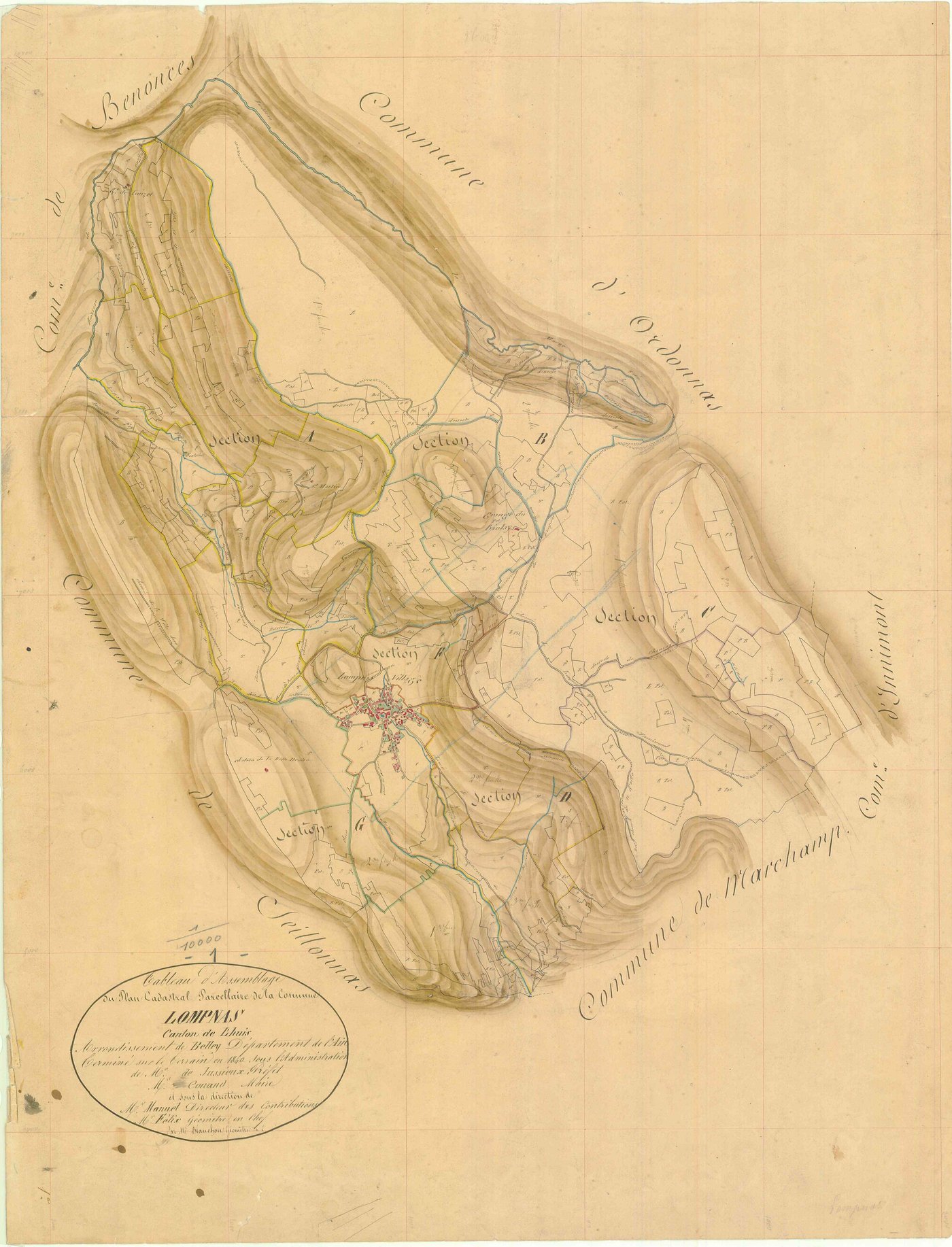 Lompnas - 3 P 7064 - 3 P 7064 -  Tableau d'assemblage  (1840)