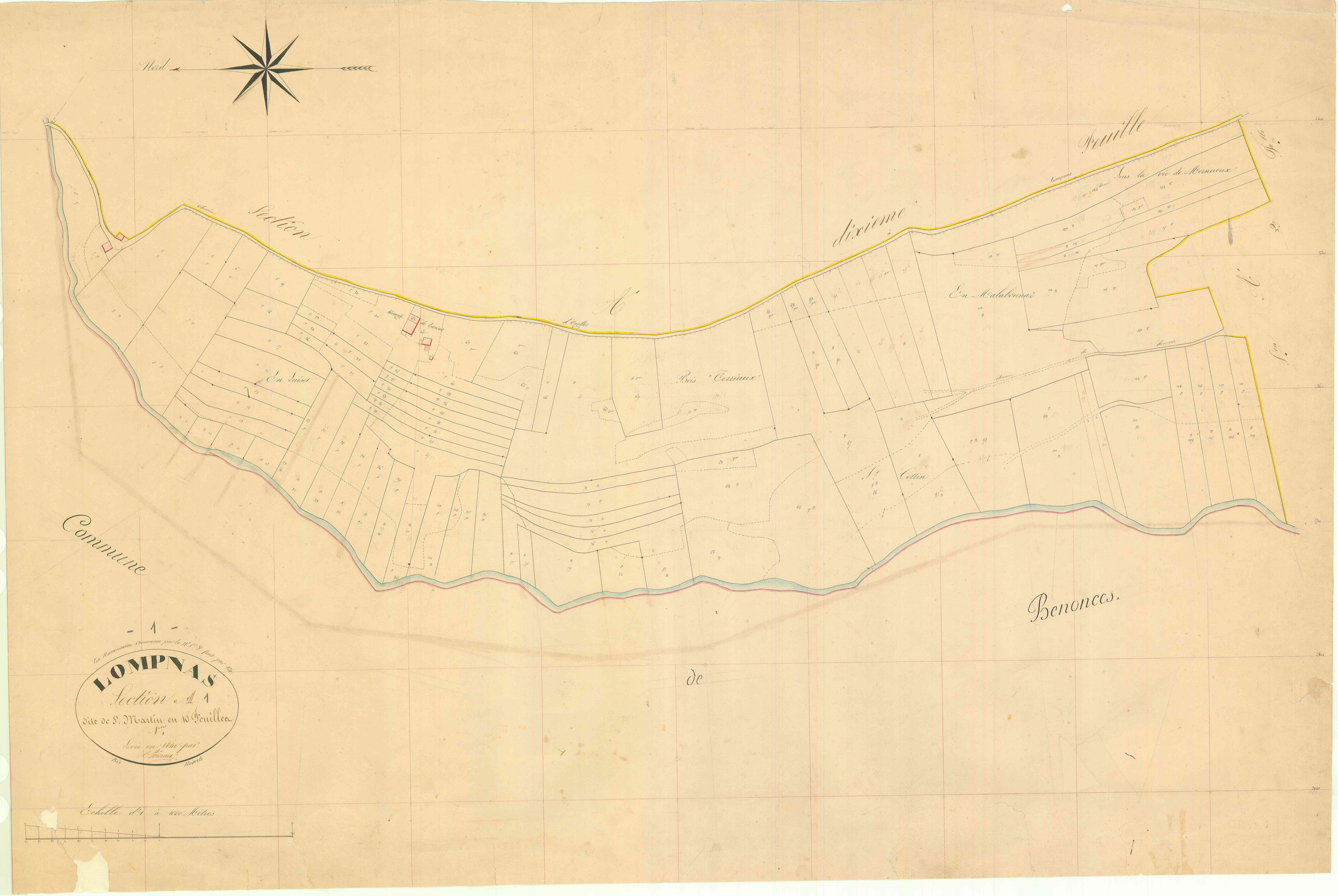 Lompnas - 3 P 7065 - 3 P 7065 - Feuille 1 (1840)