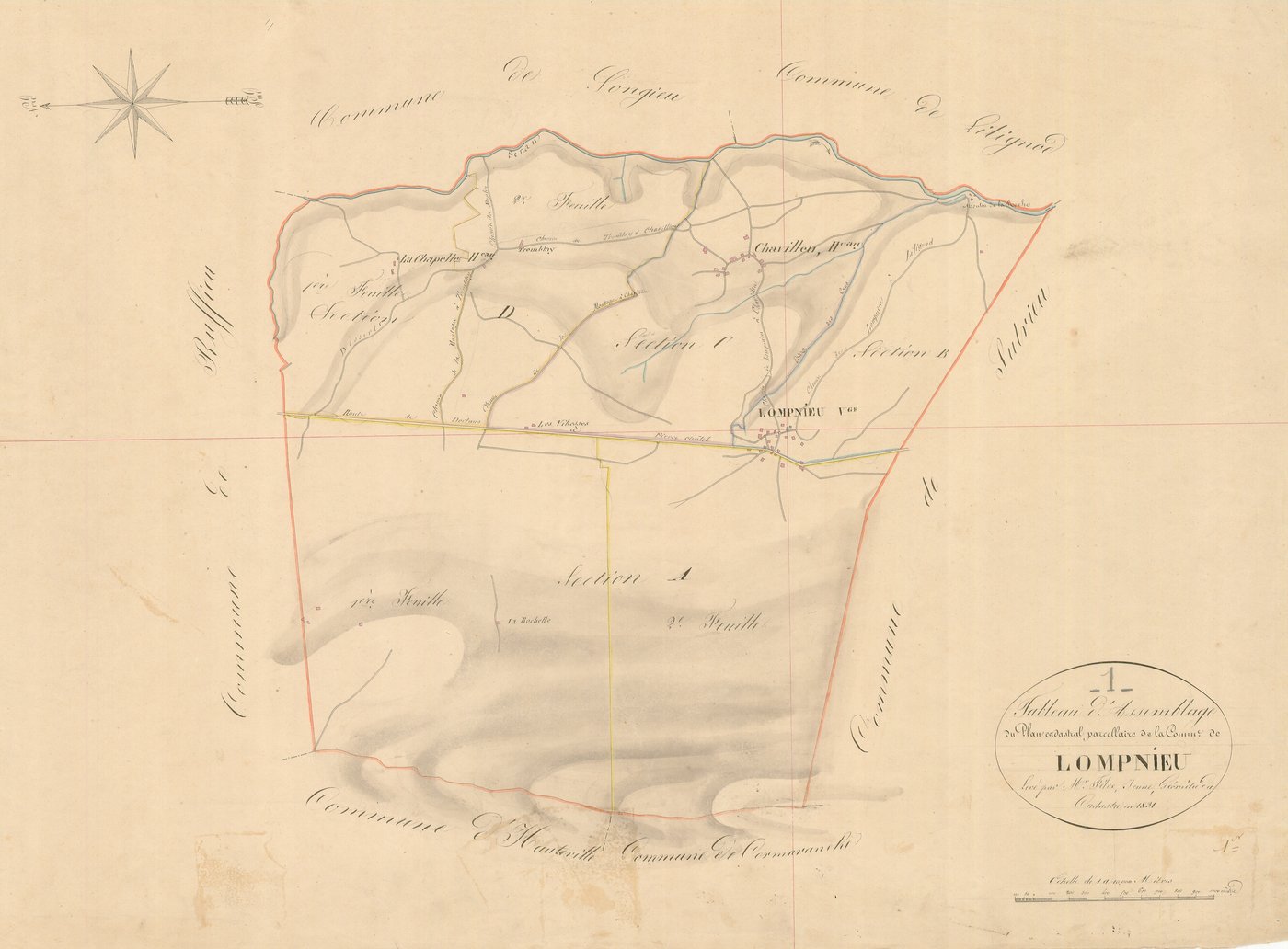 Lompnieu - 3 P 7113 - 3 P 7113 -  Tableau d'assemblage  (1830)