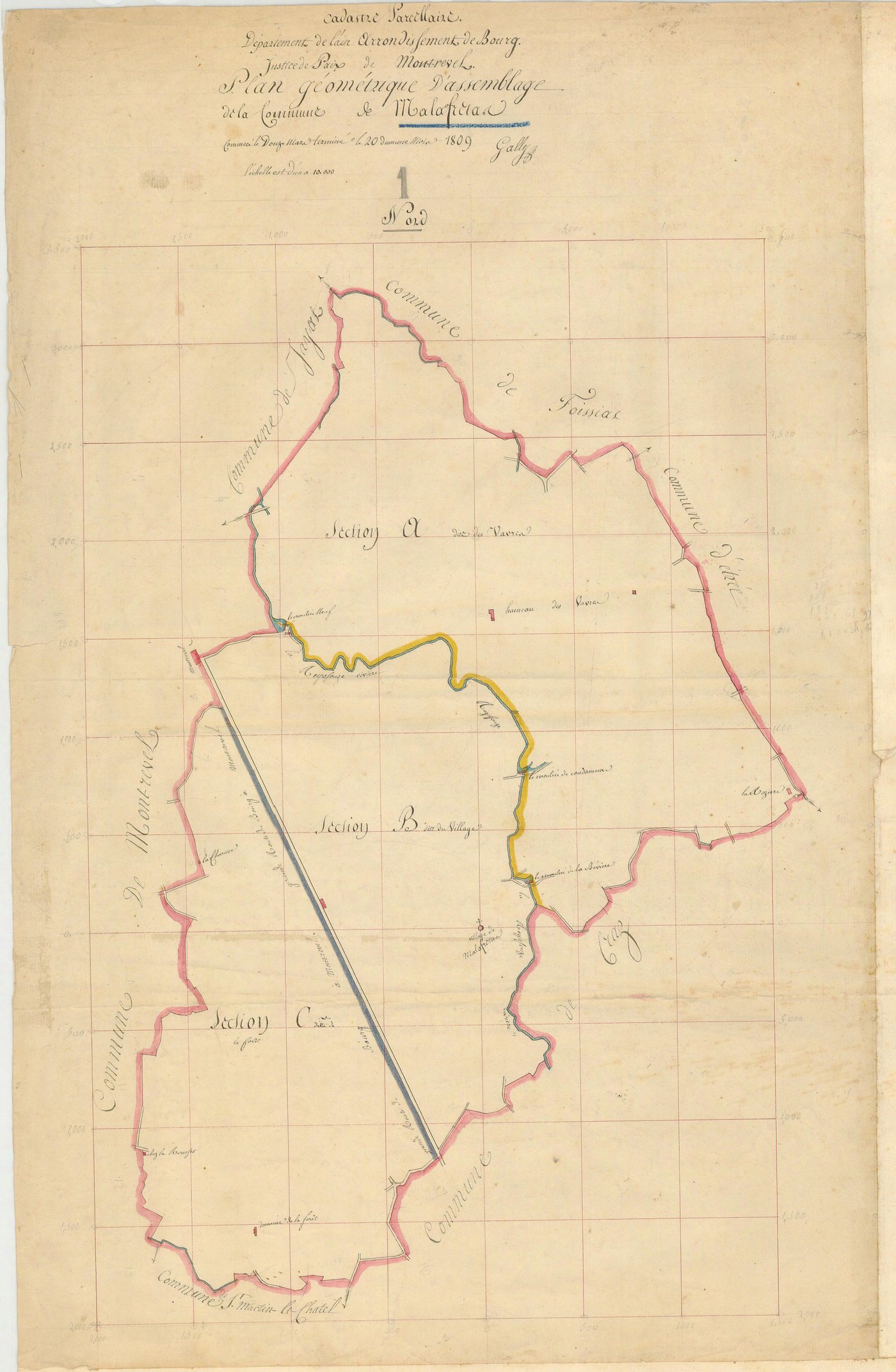 Malafretaz - 3 P 7207 - 3 P 7207 -  Tableau d'assemblage  (1809)