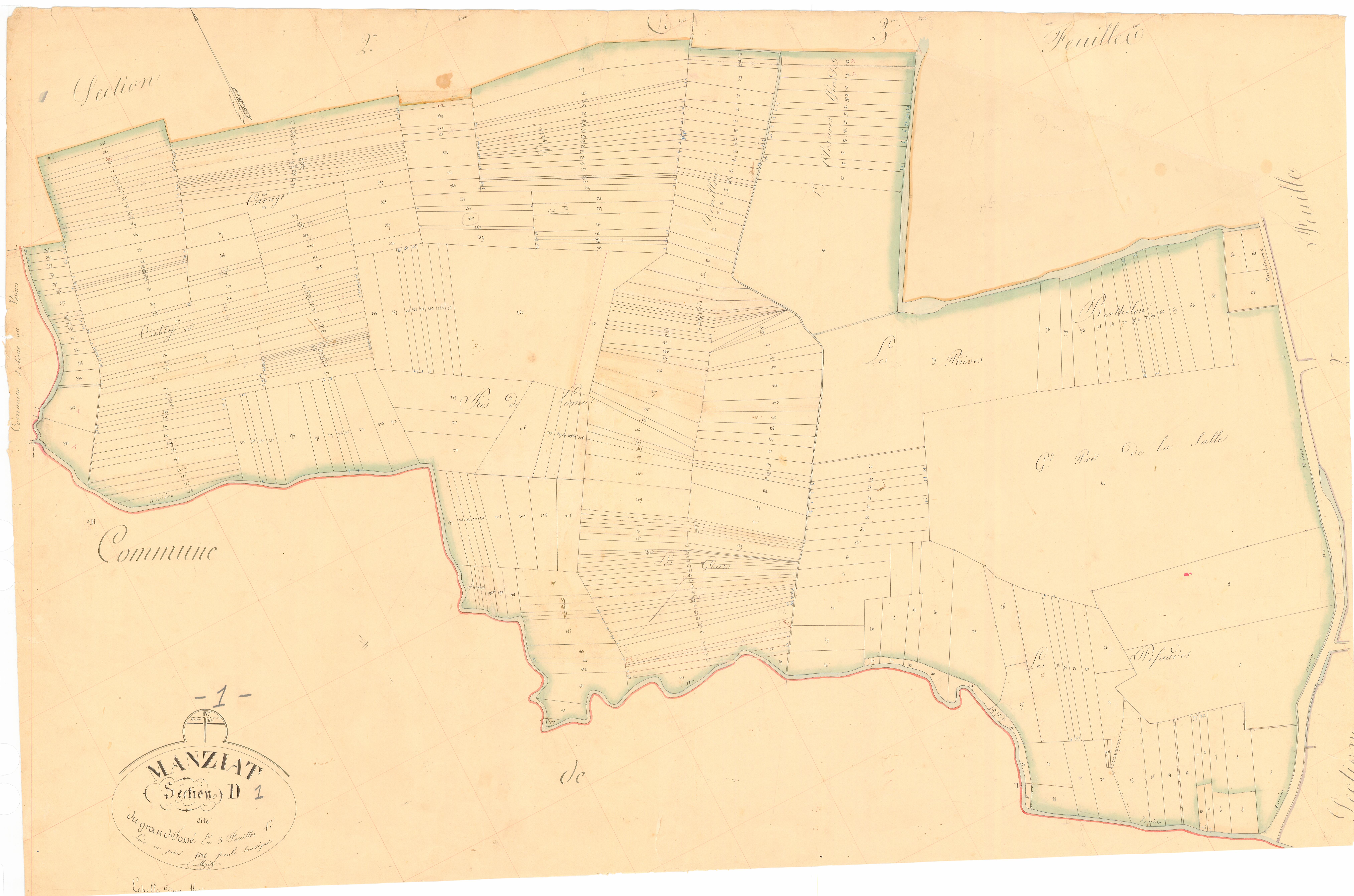 Manziat - 3 P 7231 - 3 P 7231 -  Feuille 1  (1836)
