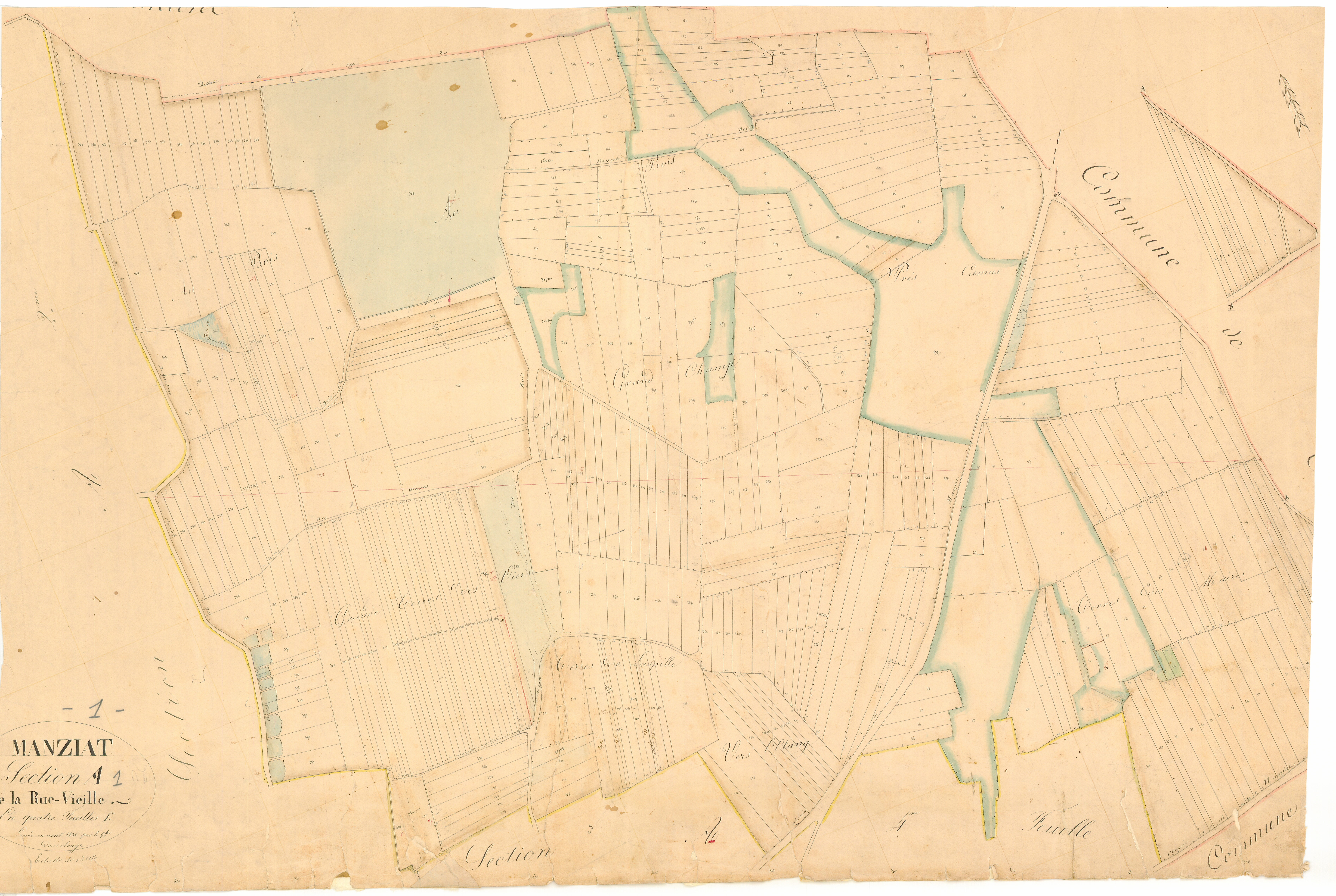 Manziat - 3 P 7221 - 3 P 7221 -  Feuille 1  (1836)